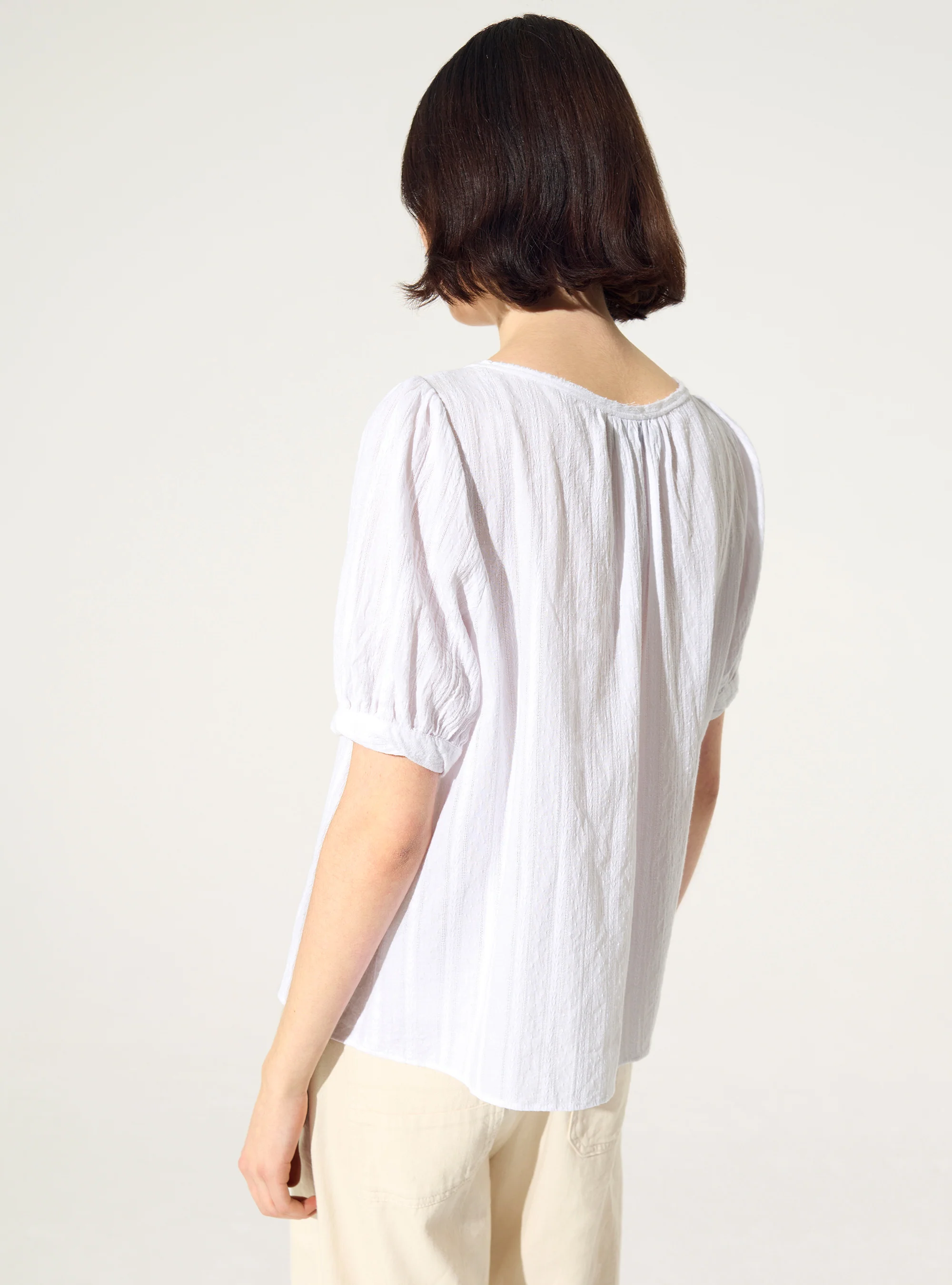 Blouse ample en coton blanc - Image 4