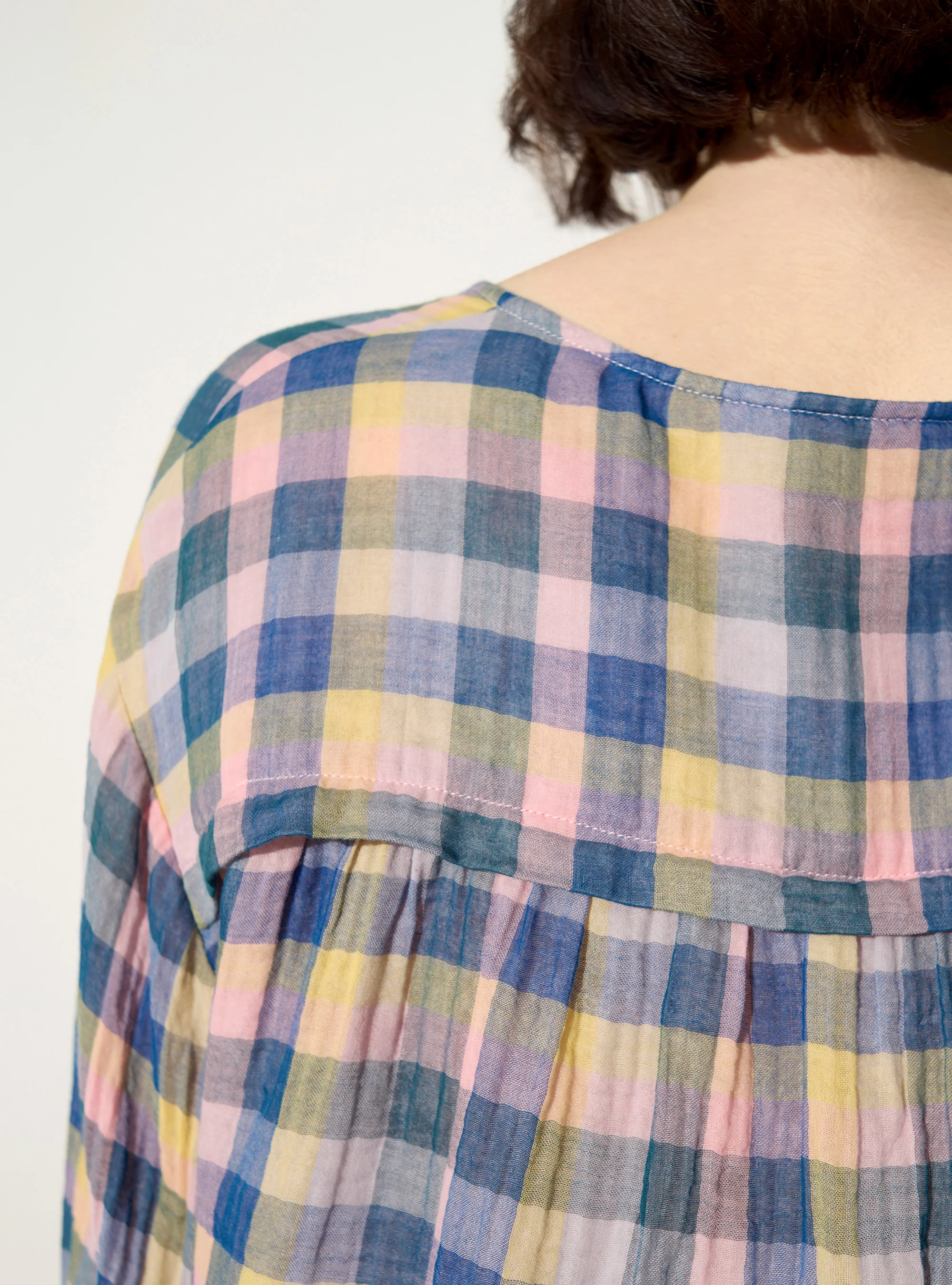 Blouse oversize en coton bleu - Image 4