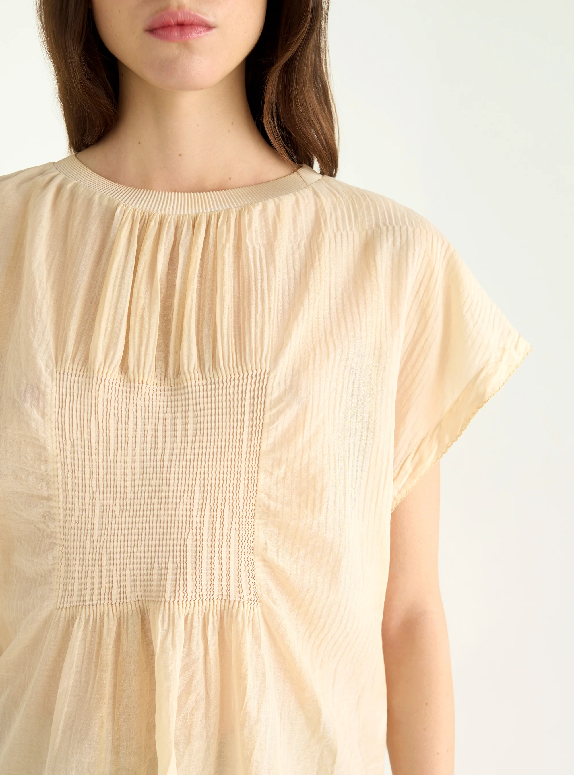 Blouse plissée en voile de coton - Image 3