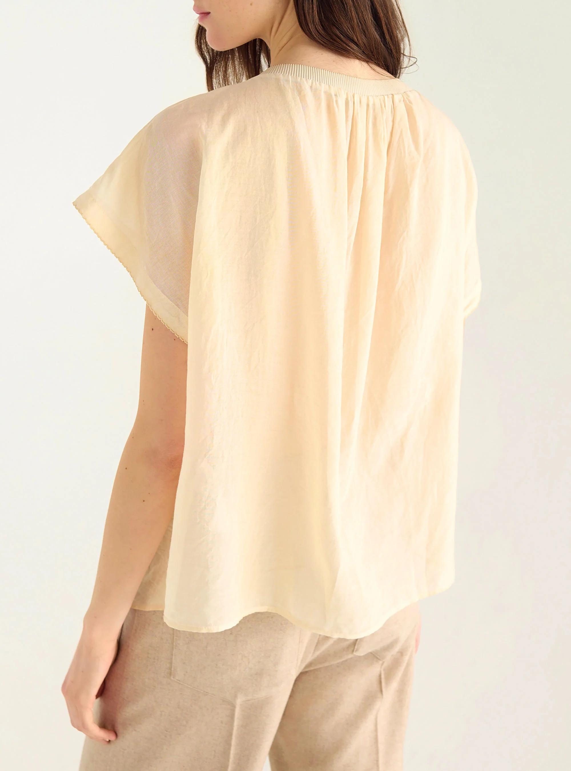 Blouse plissée en voile de coton - Image 4