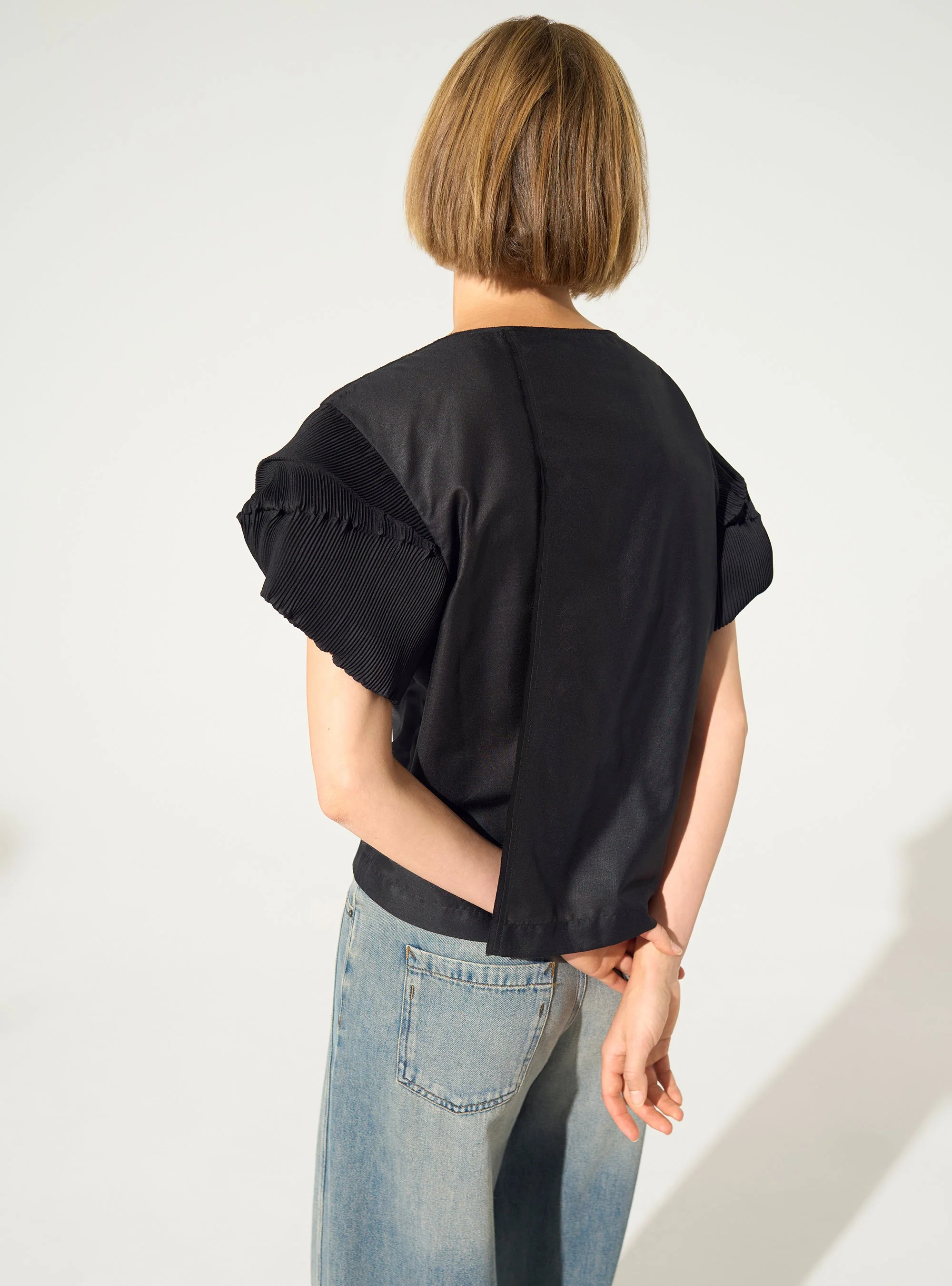 Blouse plissée noir - Image 4