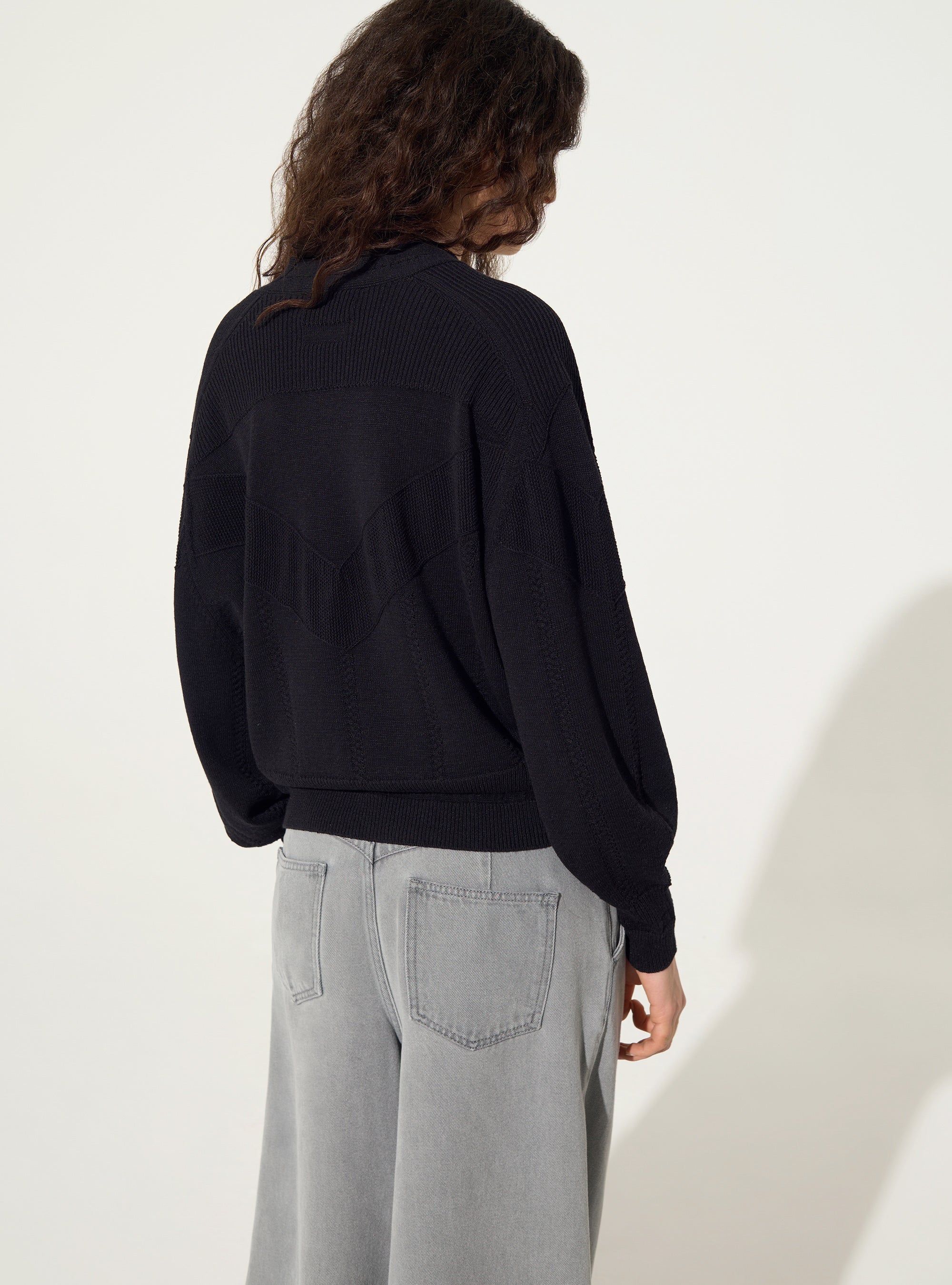 Cardigan en coton noir - Image 4