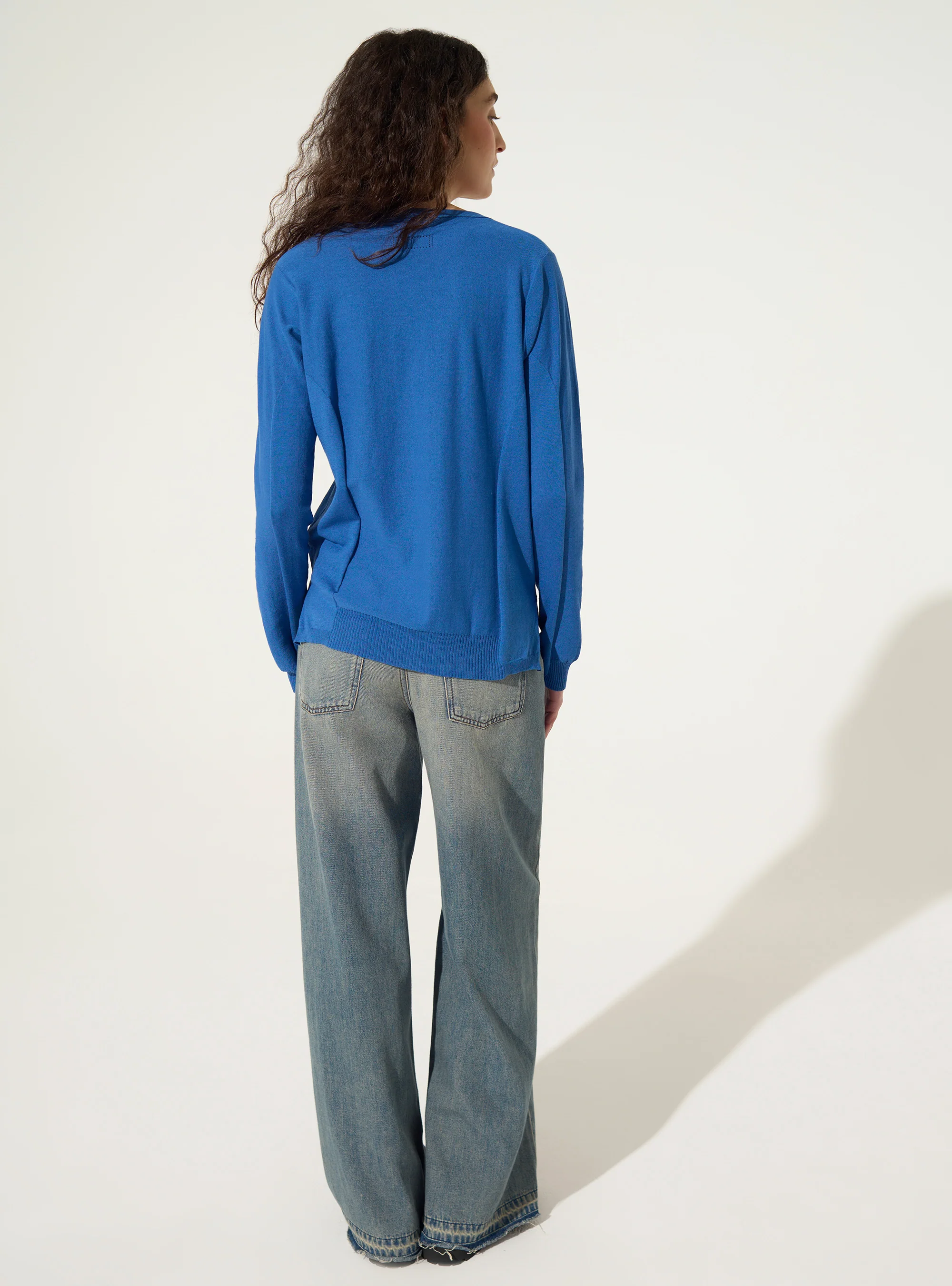 Cardigan en coton biologique bleu - Image 4