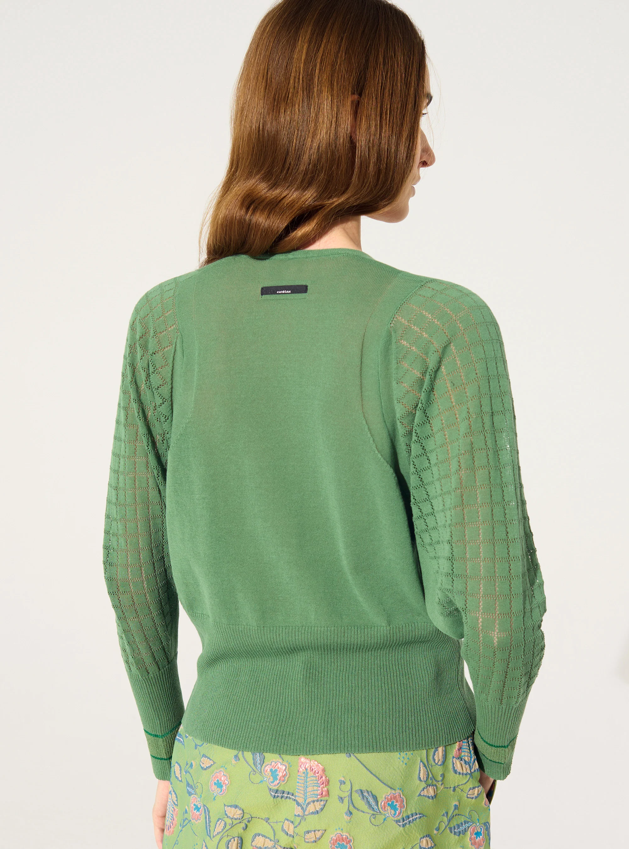 Cardigan en coton vert - Image 4