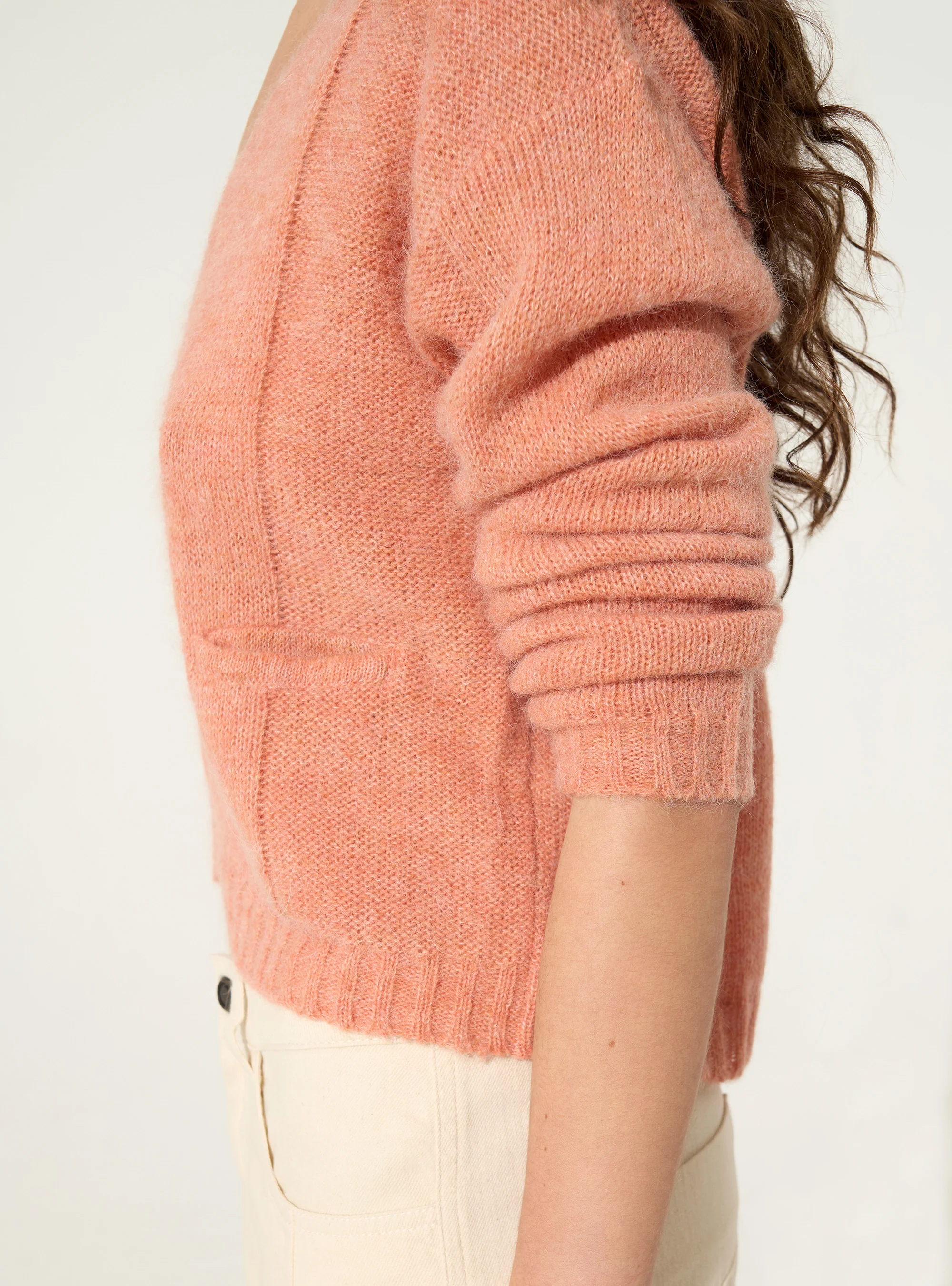 Cardigan laine-alpaga rose - Image 4