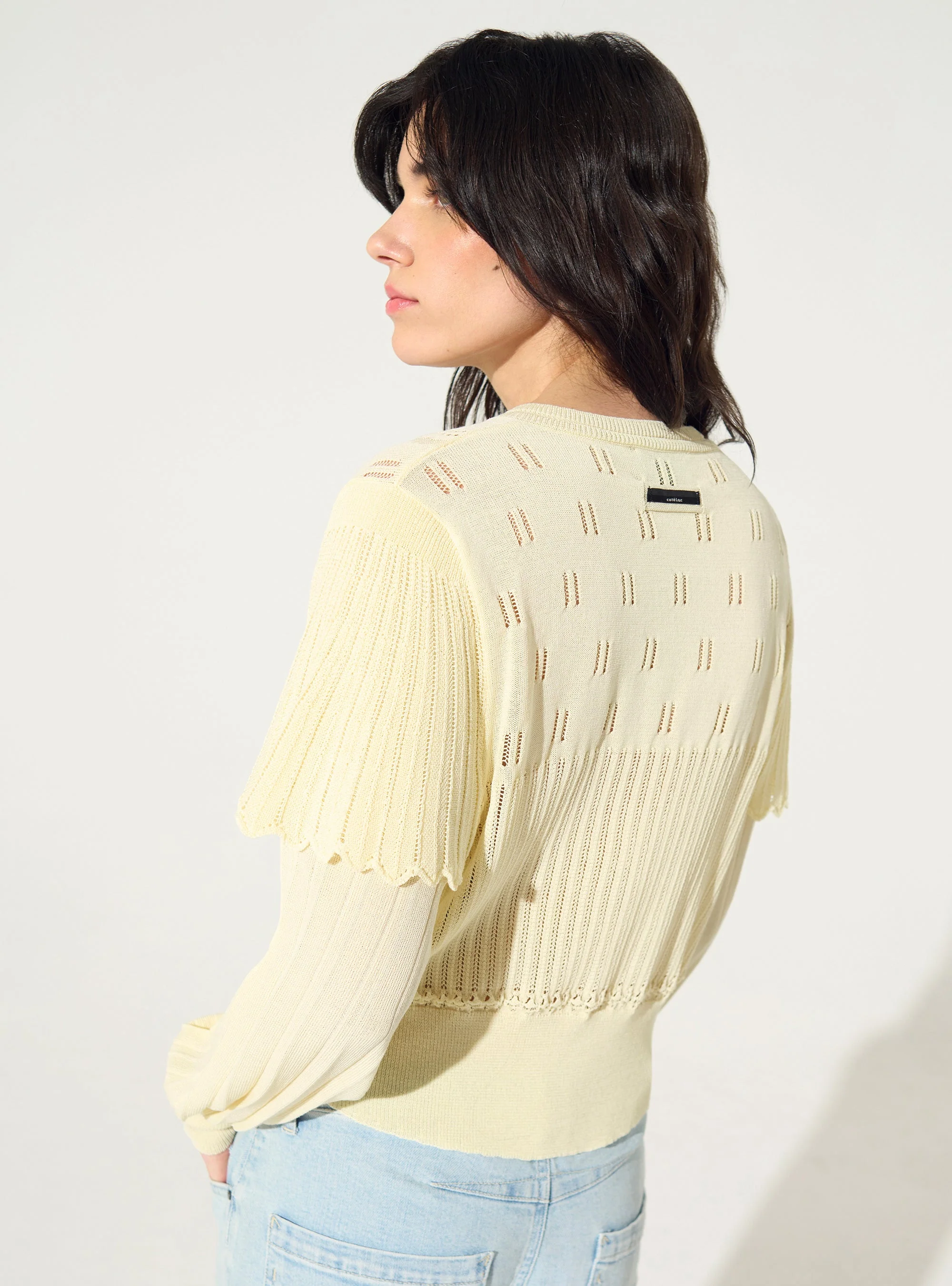 Cardigan plissé écru - Image 5