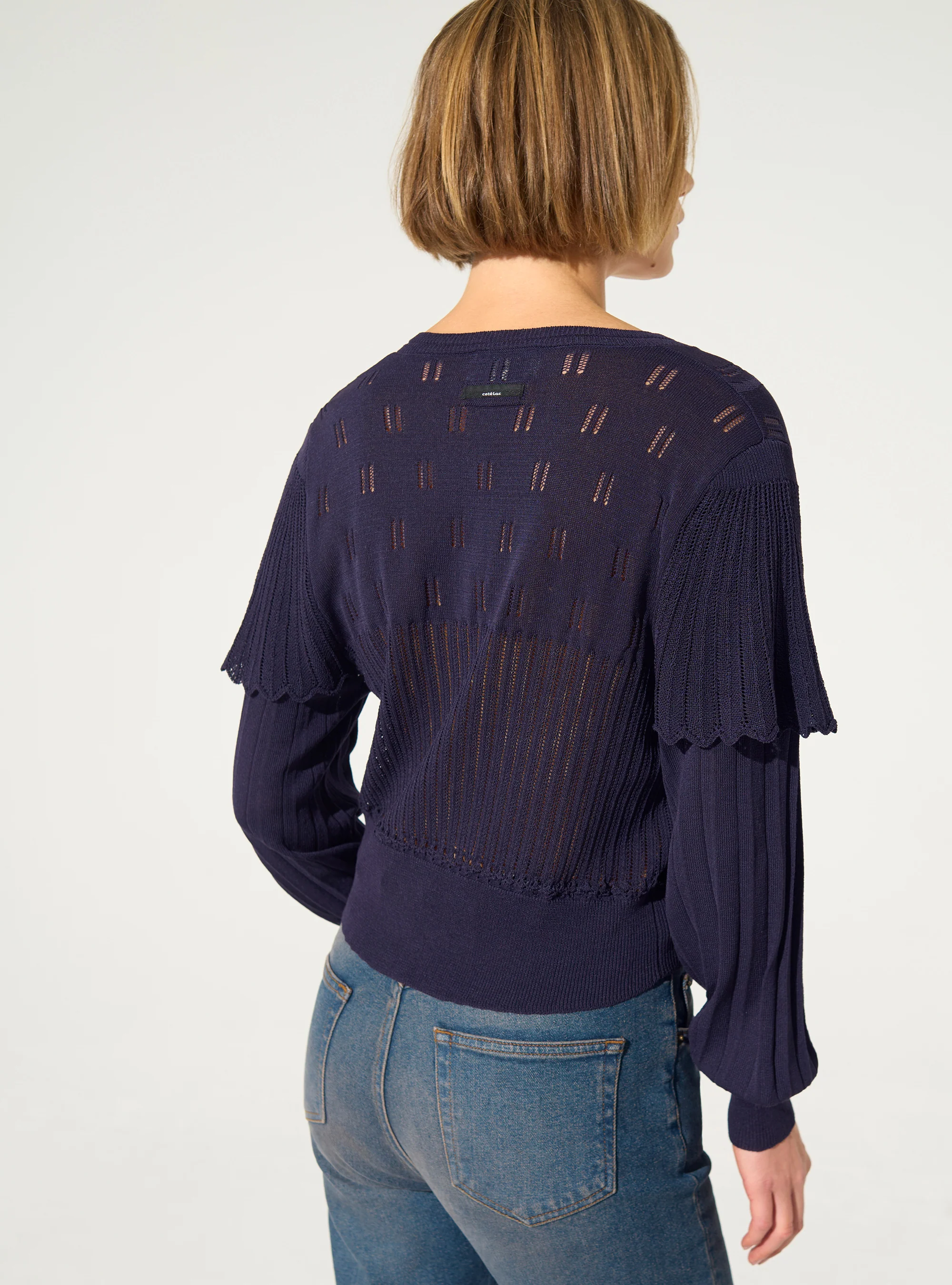 Cardigan plissé violet - Image 4