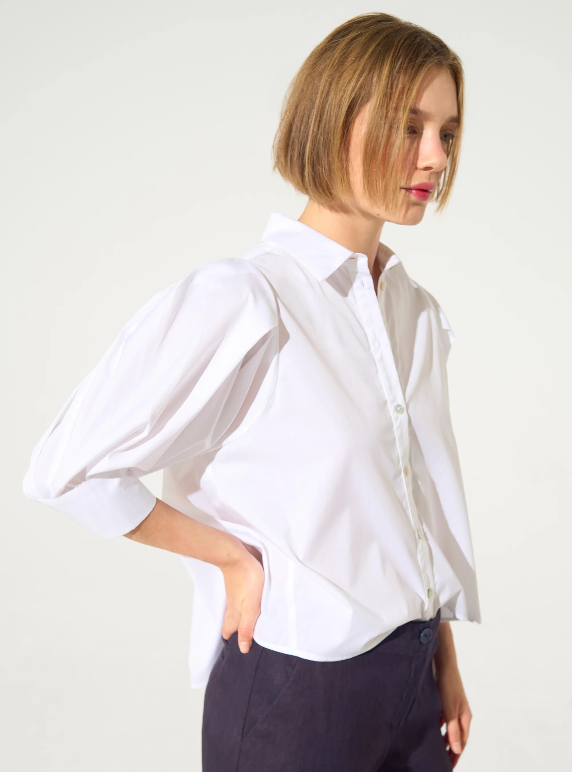 Chemise ample en coton blanche - Image 3