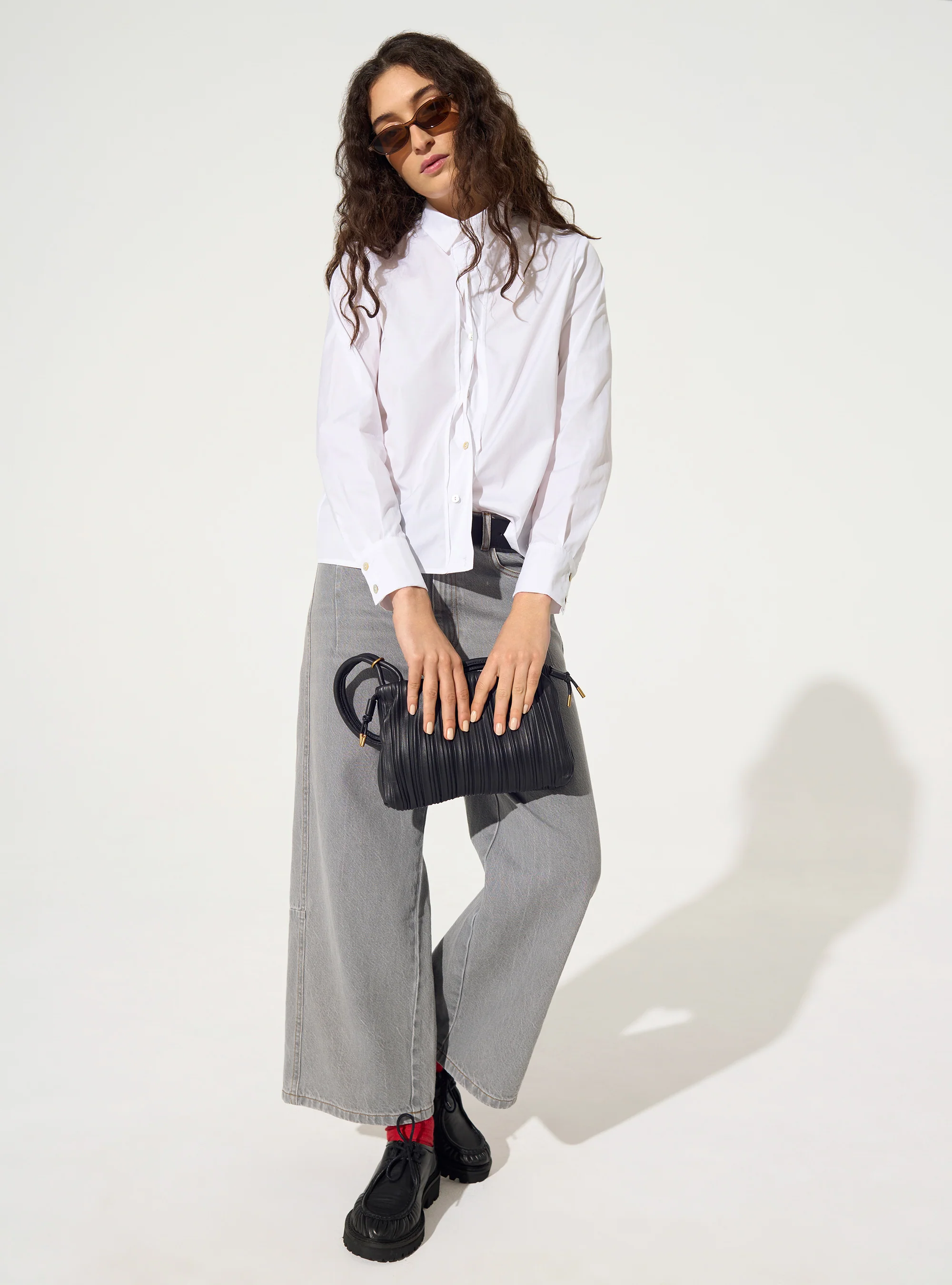 Chemise droite en coton blanche - Image 3