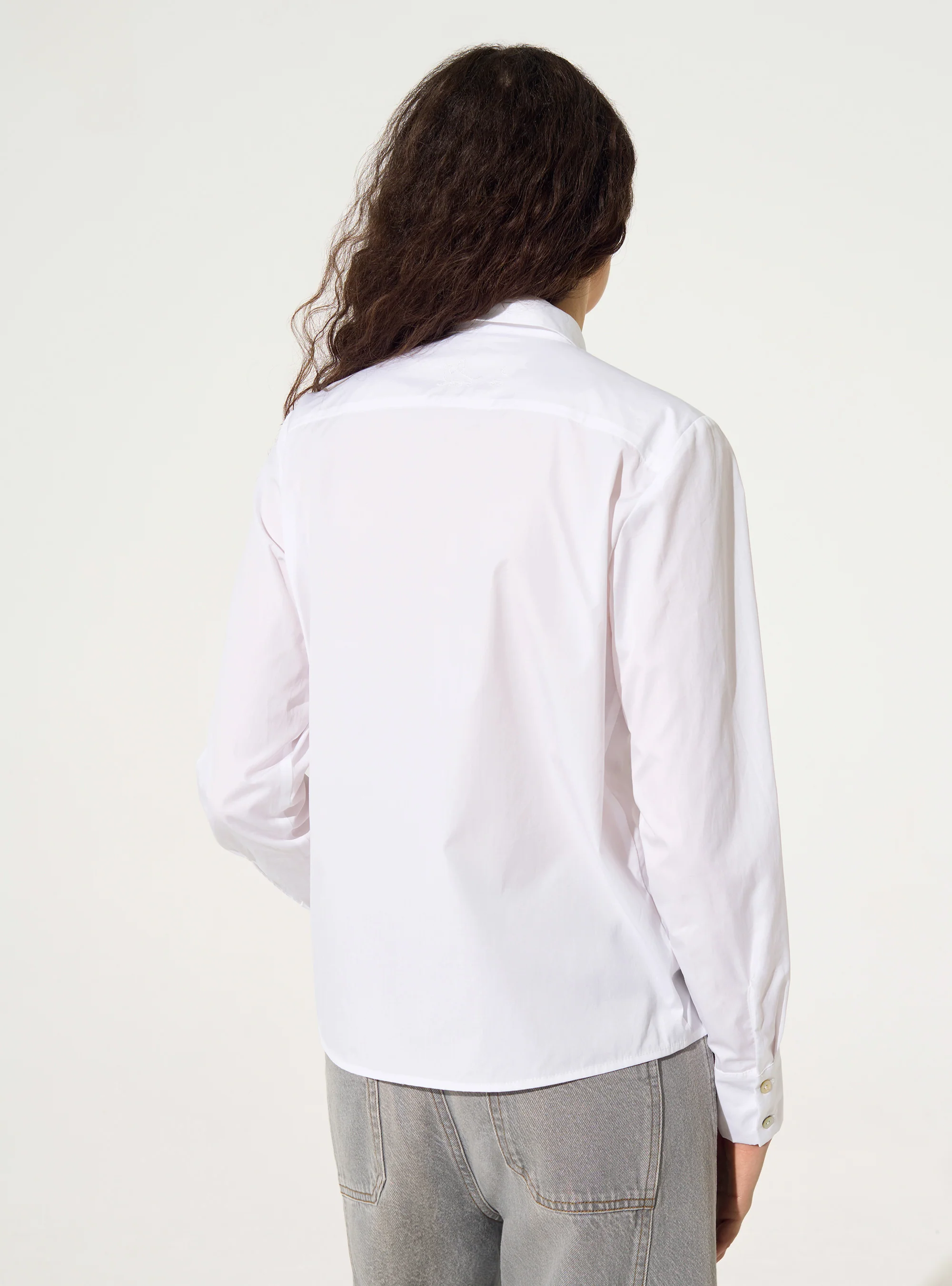Chemise droite en coton blanche - Image 5