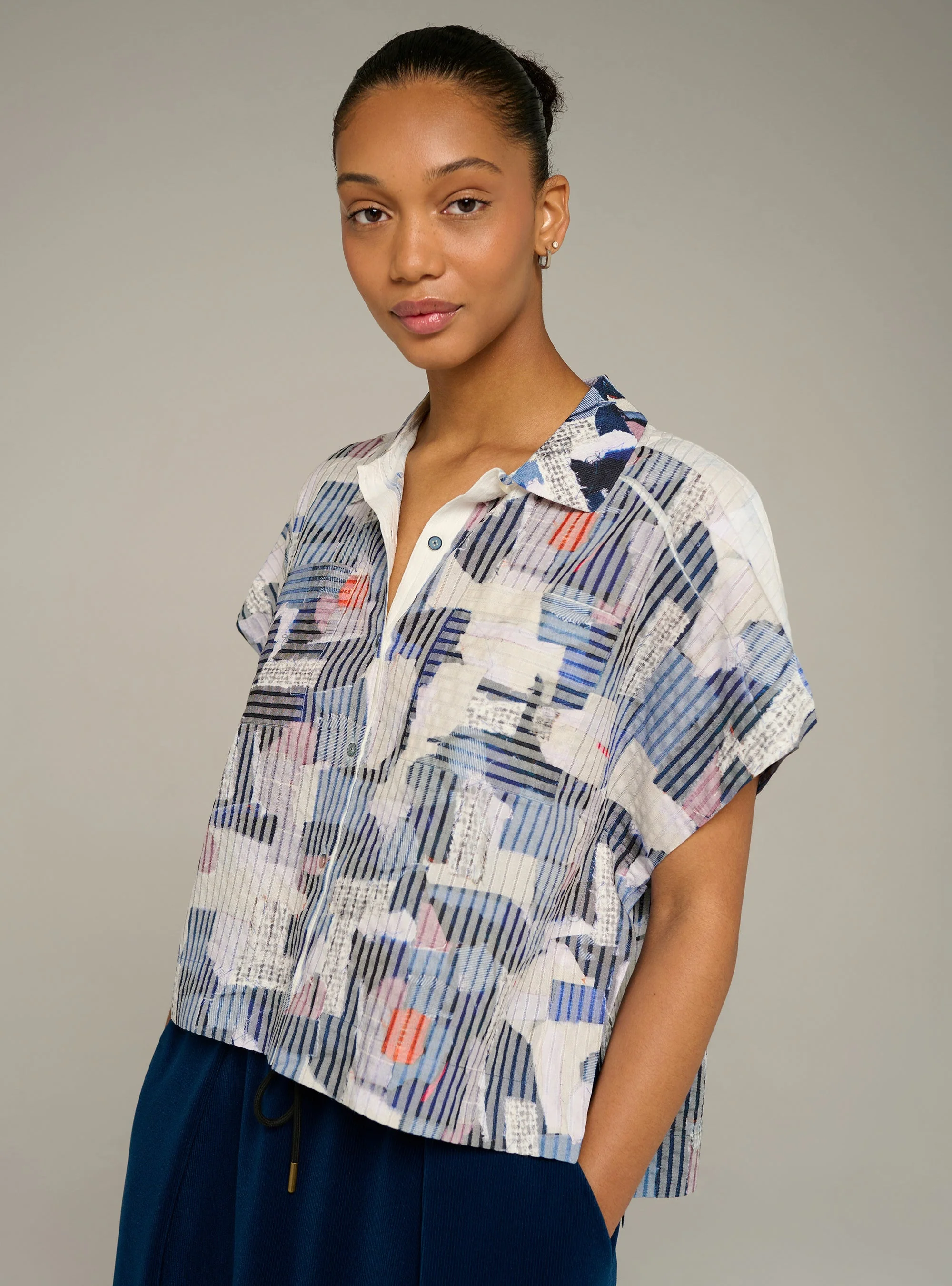 Chemise oversize manches courtes imprimée