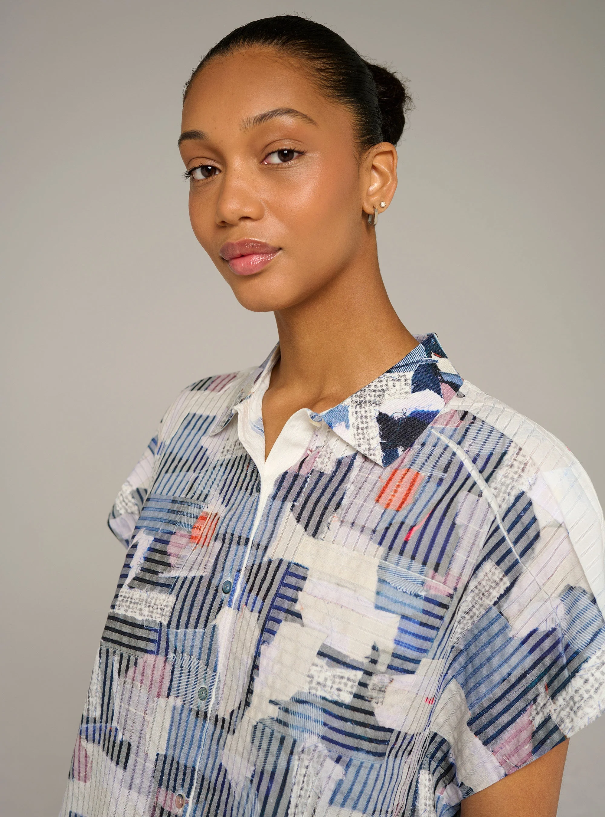 Chemise oversize manches courtes imprimée - Image 3