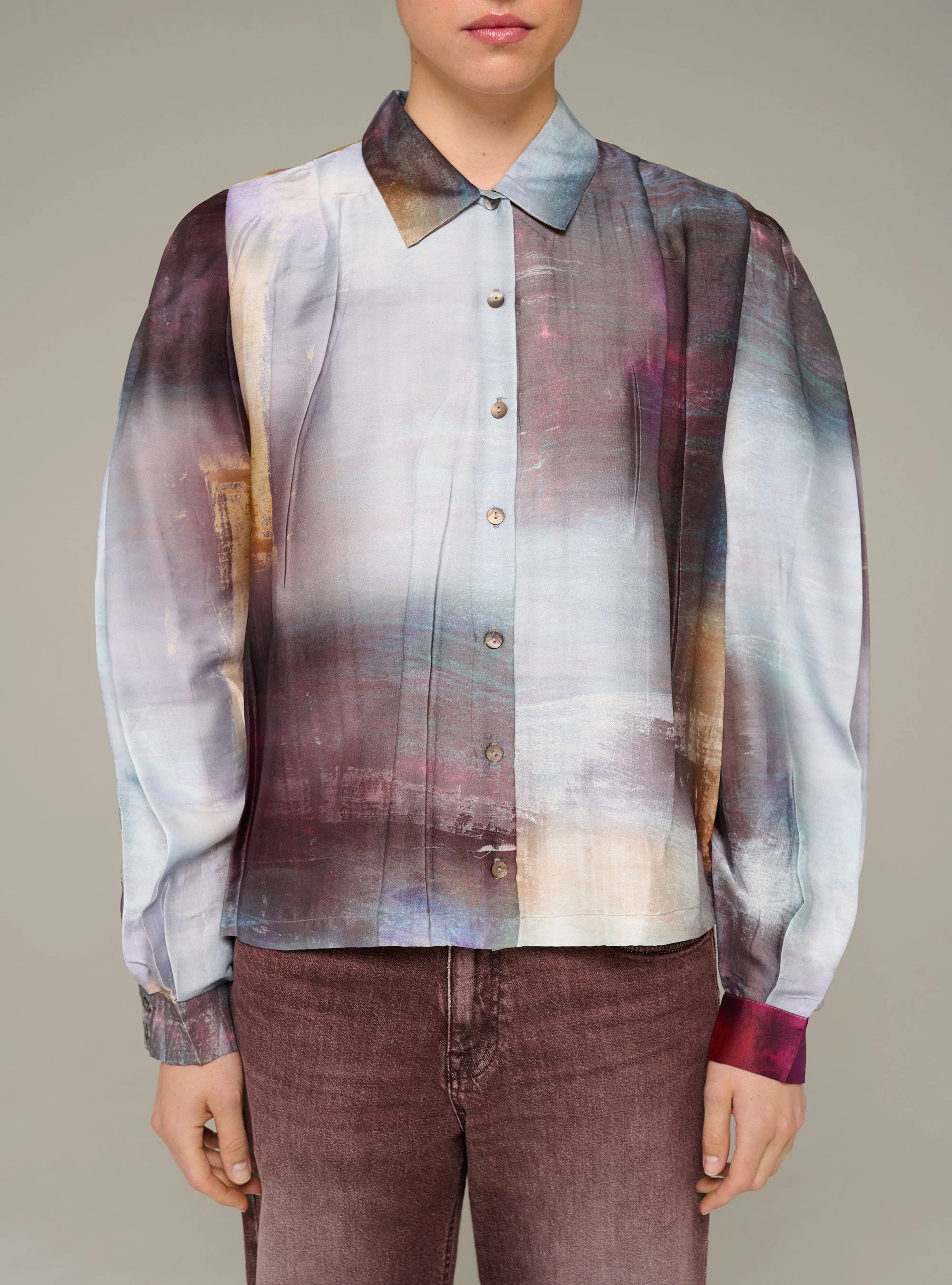 Chemise oversize manches longues imprimée - Image 3