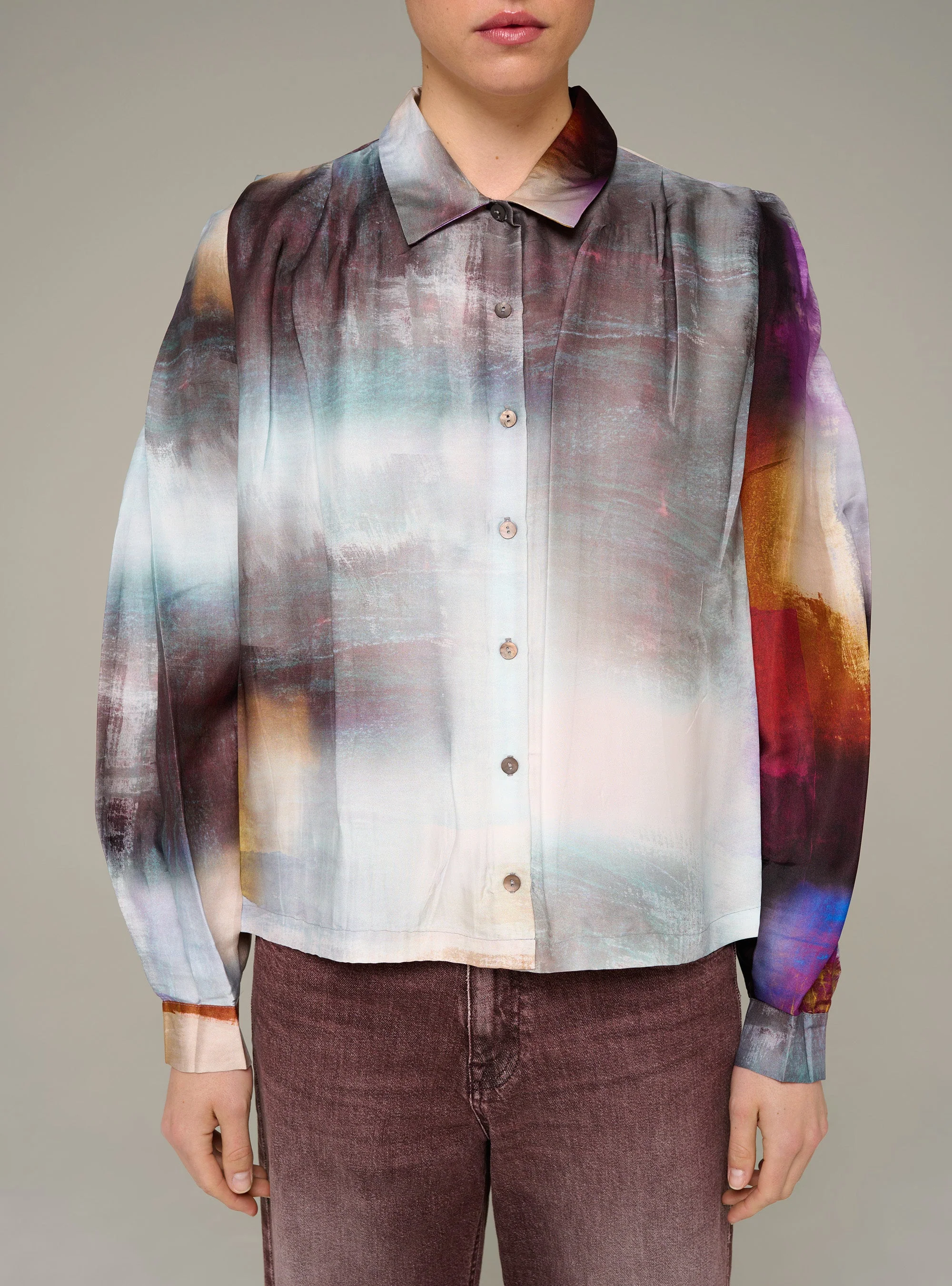 Chemise oversize manches longues imprimée - Image 4