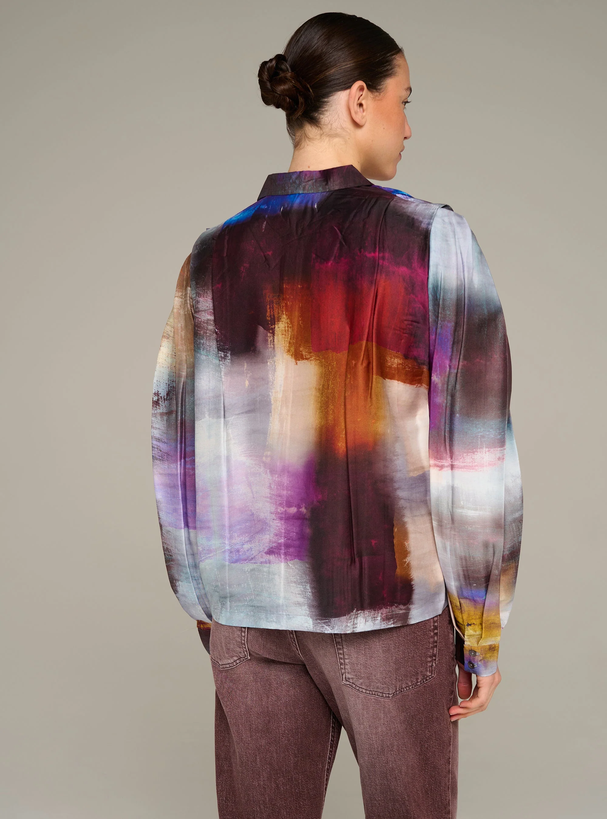Chemise oversize manches longues imprimée - Image 5