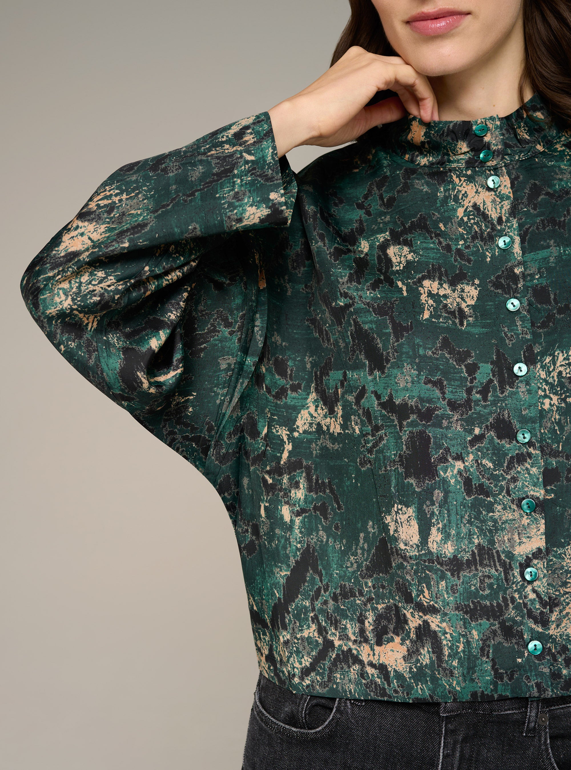 Chemise oversize manches longues imprimée - Image 3