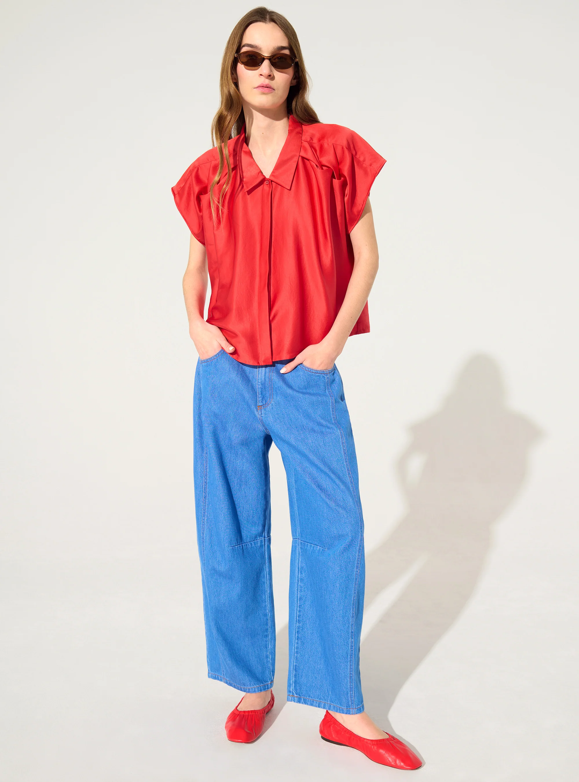 Chemise oversize rouge - Image 3