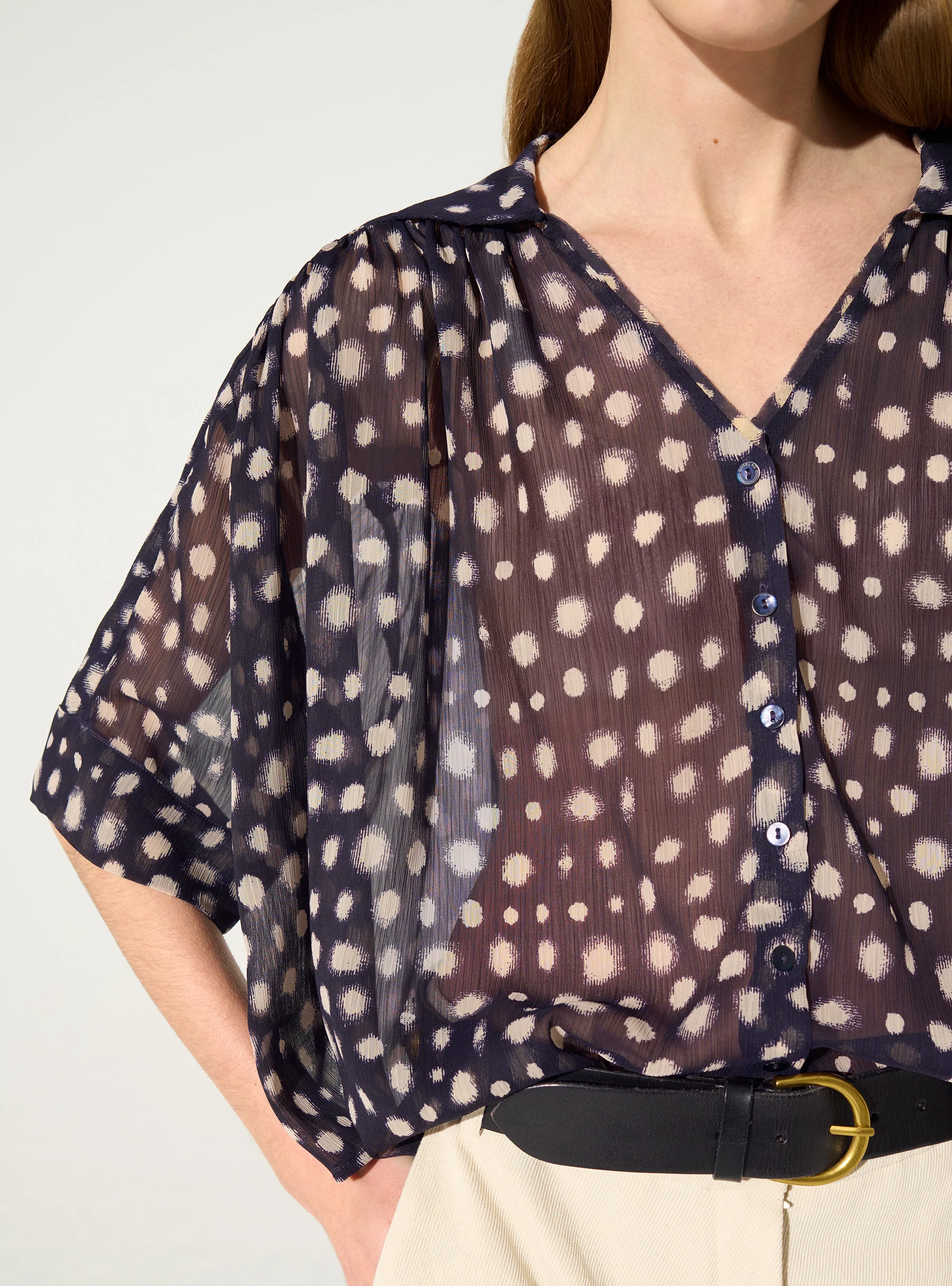 Chemise oversize XXL imprimé maison violette - Image 4