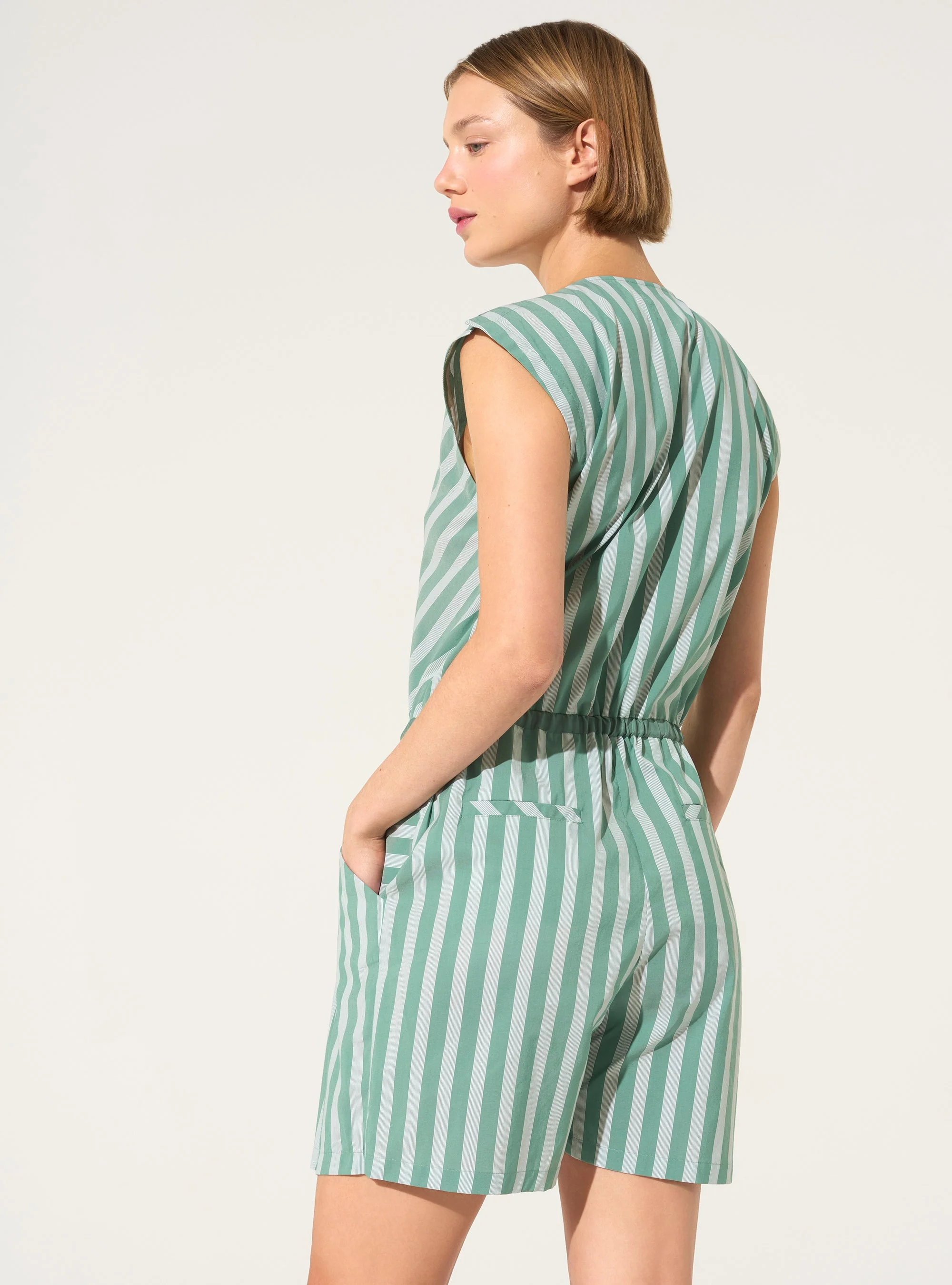 Combishort en coton vert upcyclé - Image 4