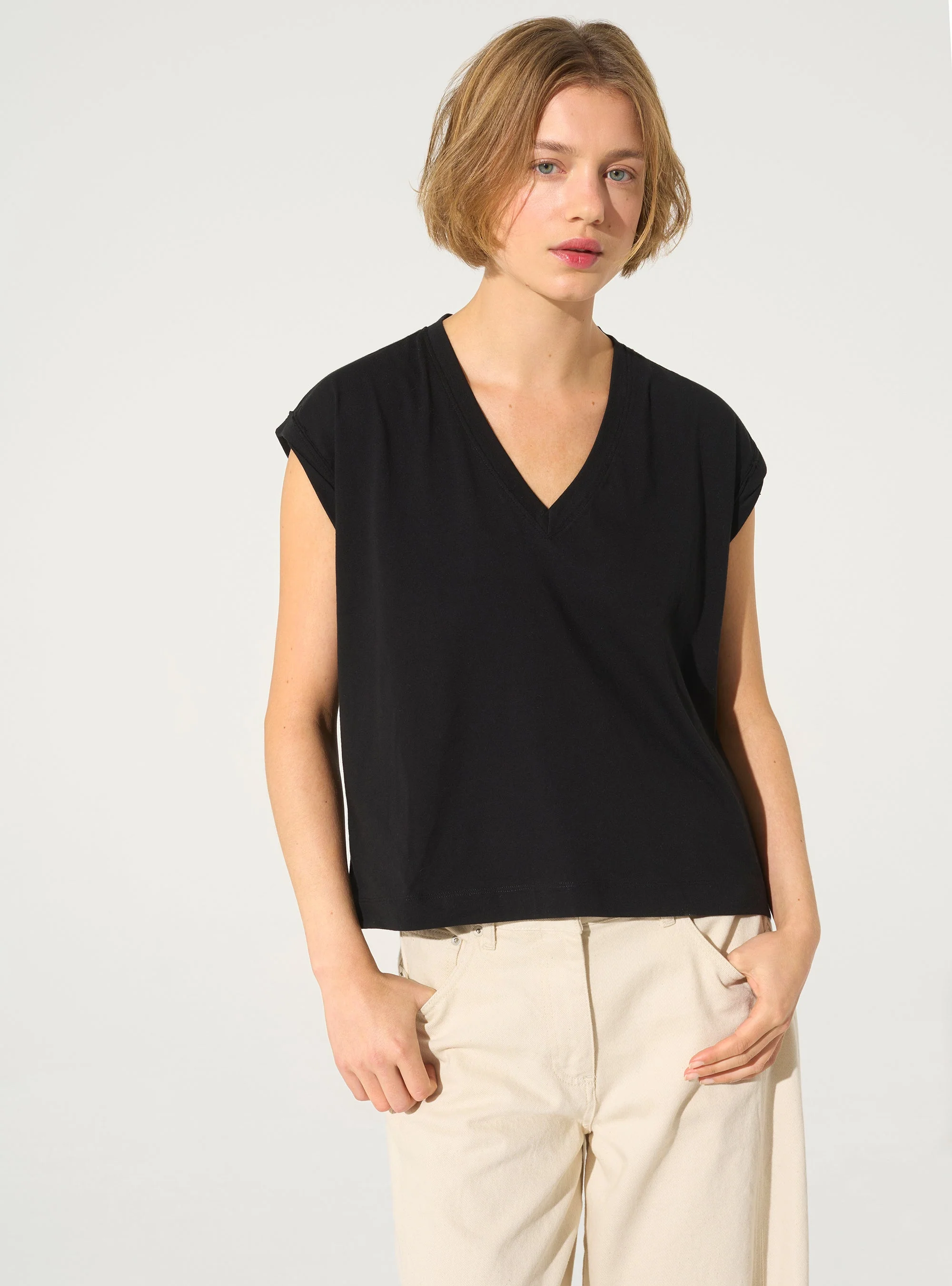 Débardeur en coton biologique noir