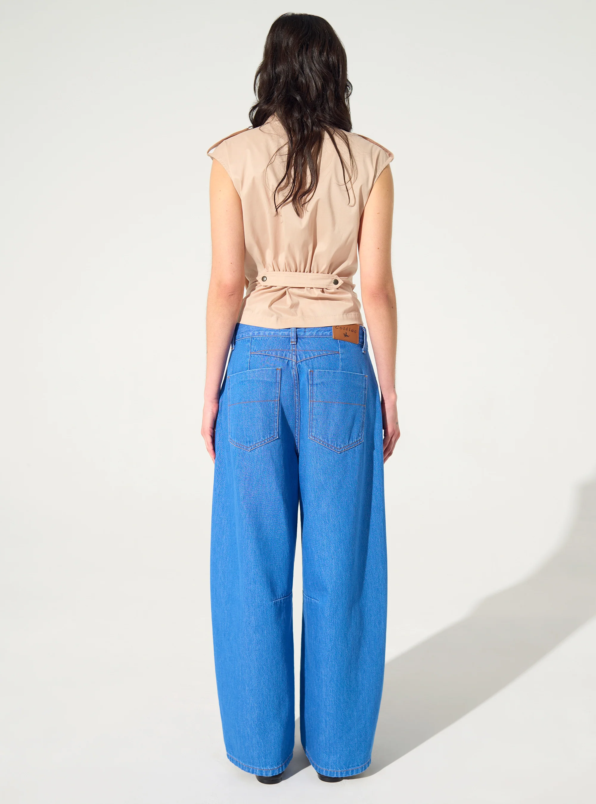 Jean barrel en coton bleu - Image 5