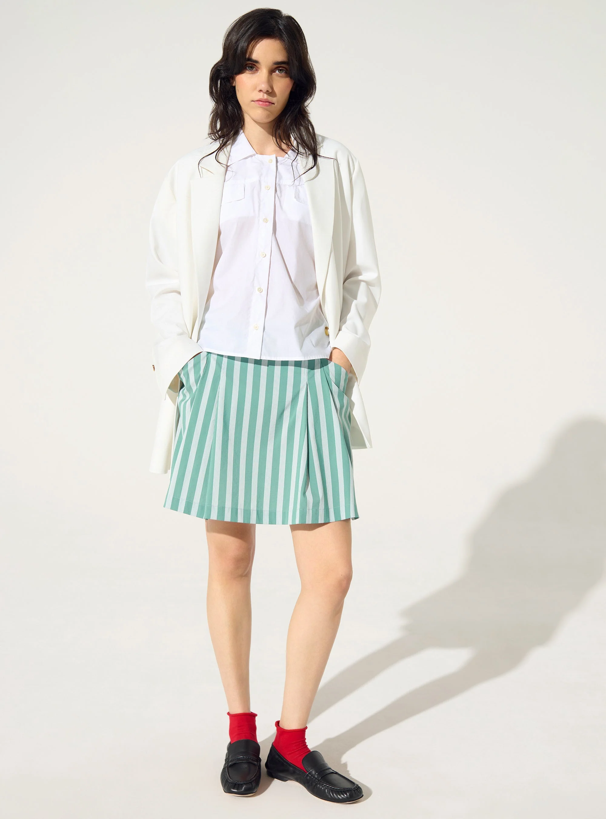 Jupe en coton vert upcyclée