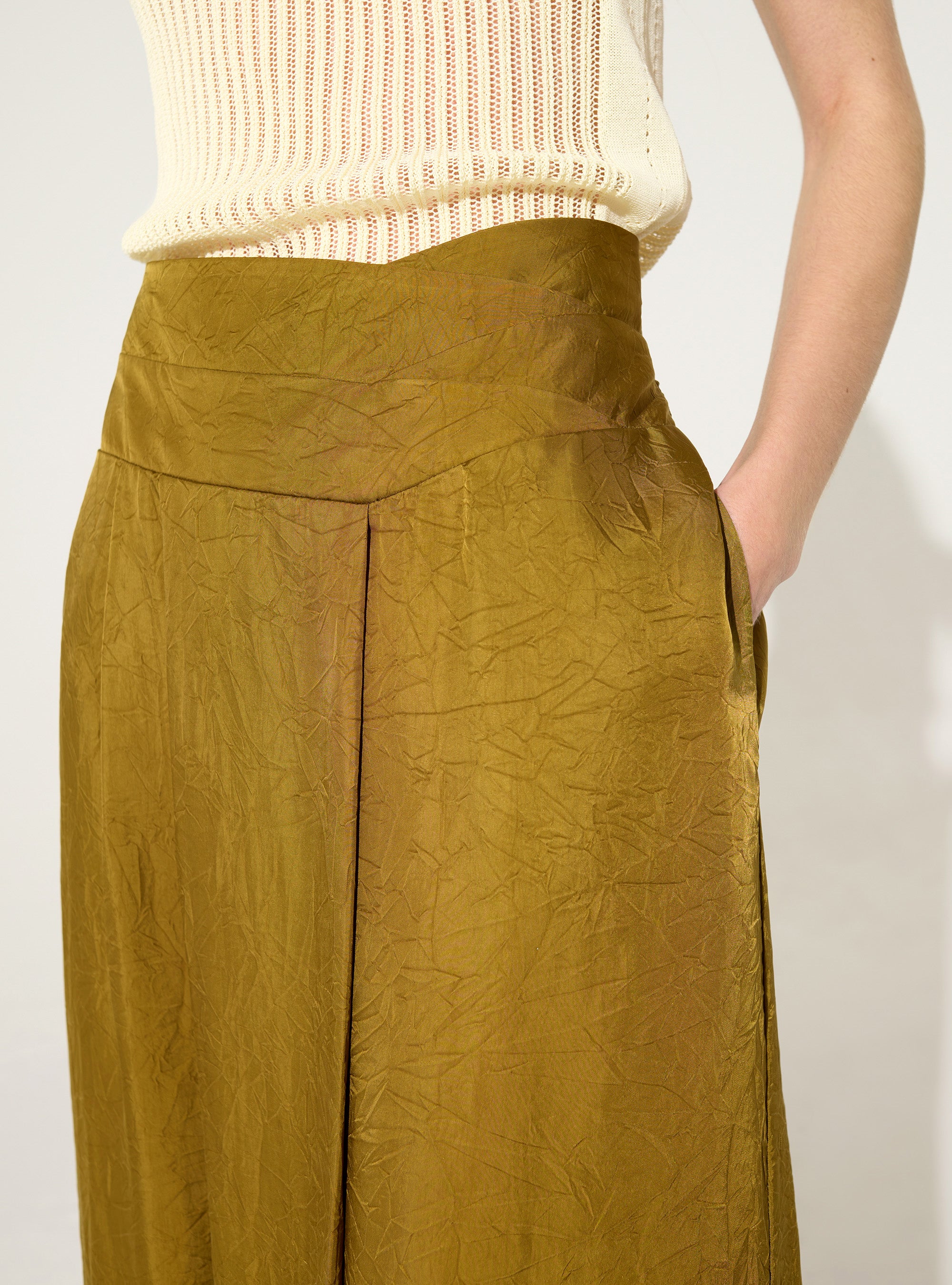 Jupe en cupro bronze - Image 3