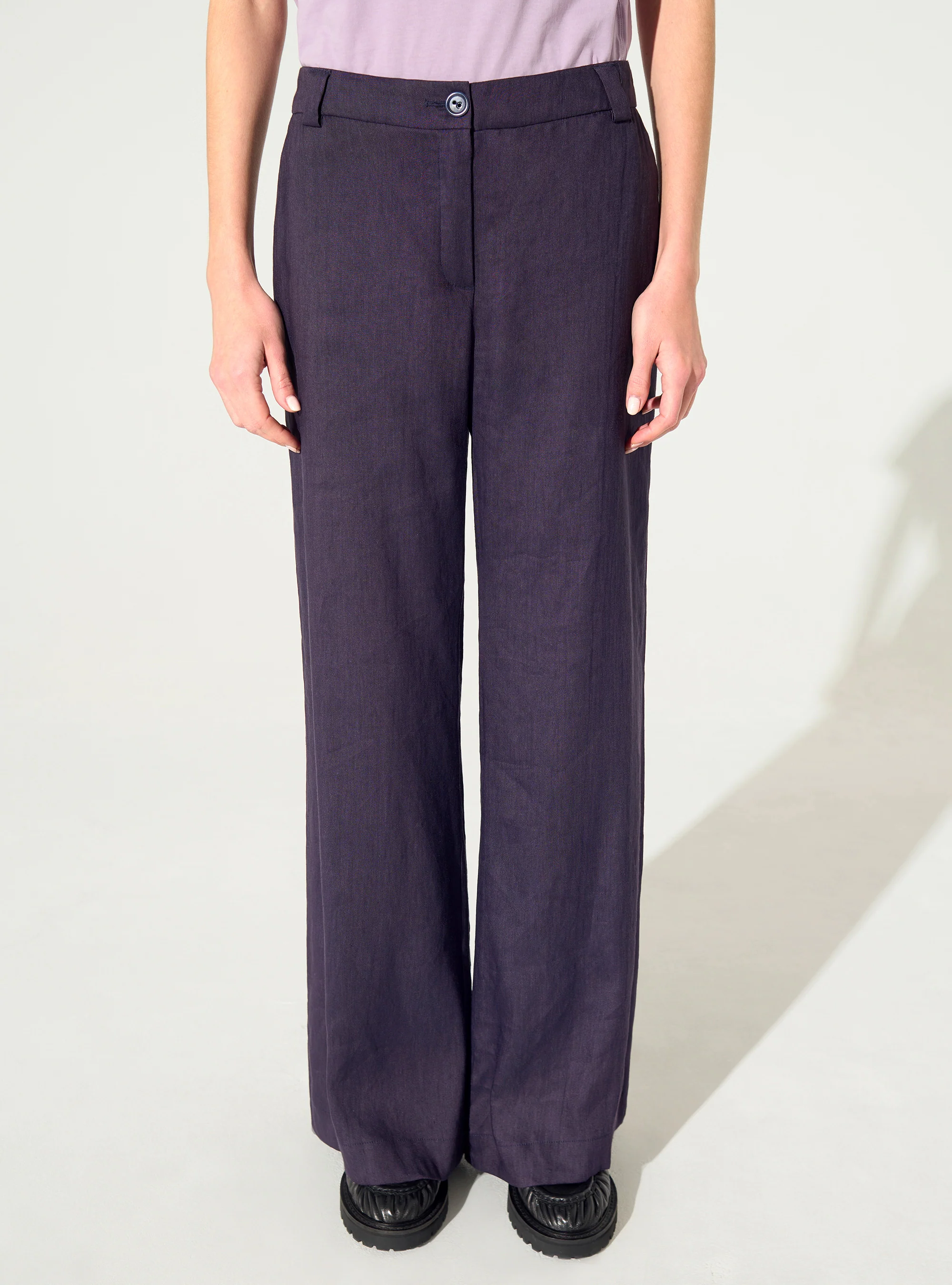 Pantalon en lin violet - Image 2