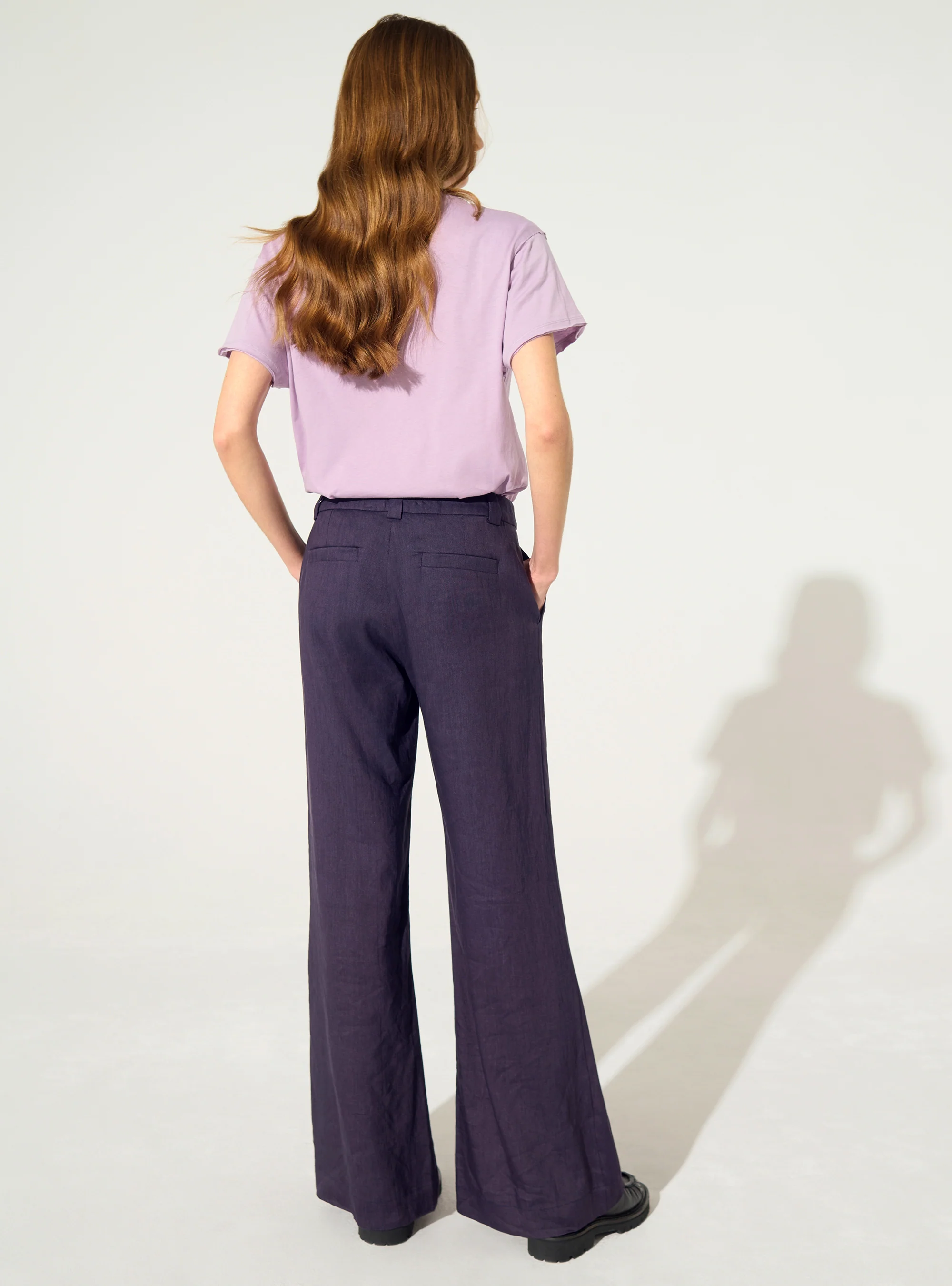 Pantalon en lin violet - Image 4