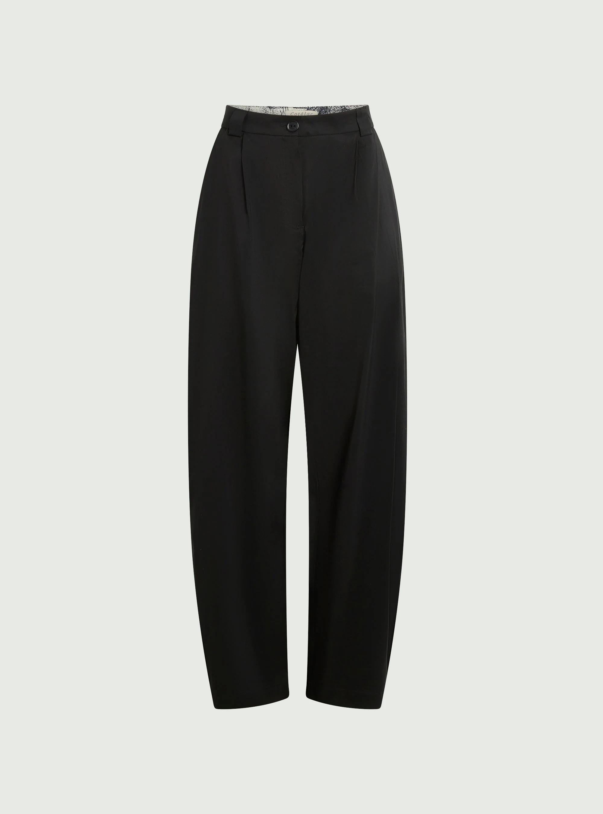 Pantalon large en matière mélangée noir