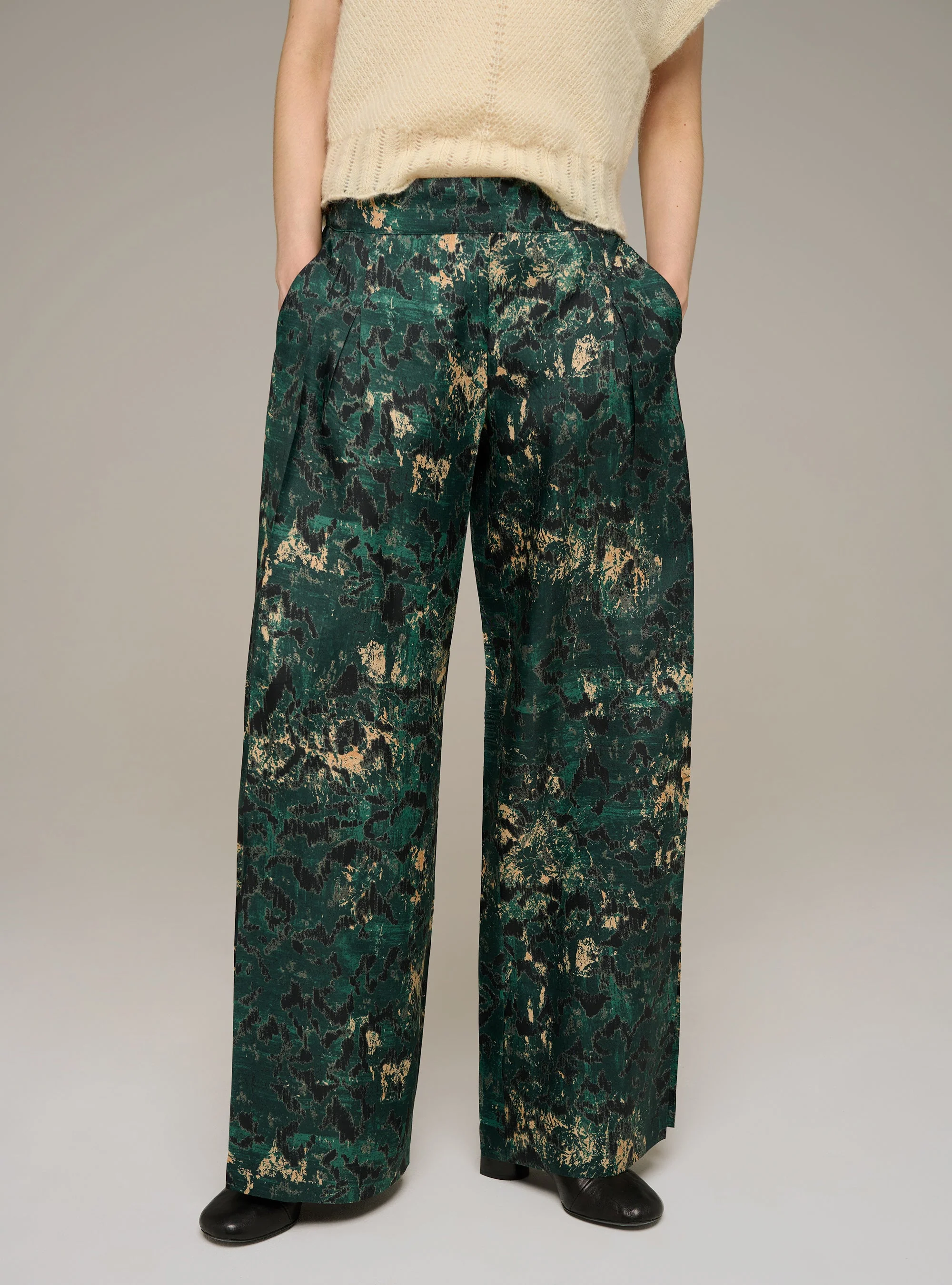 Pantalon large imprimé plissé - Image 2