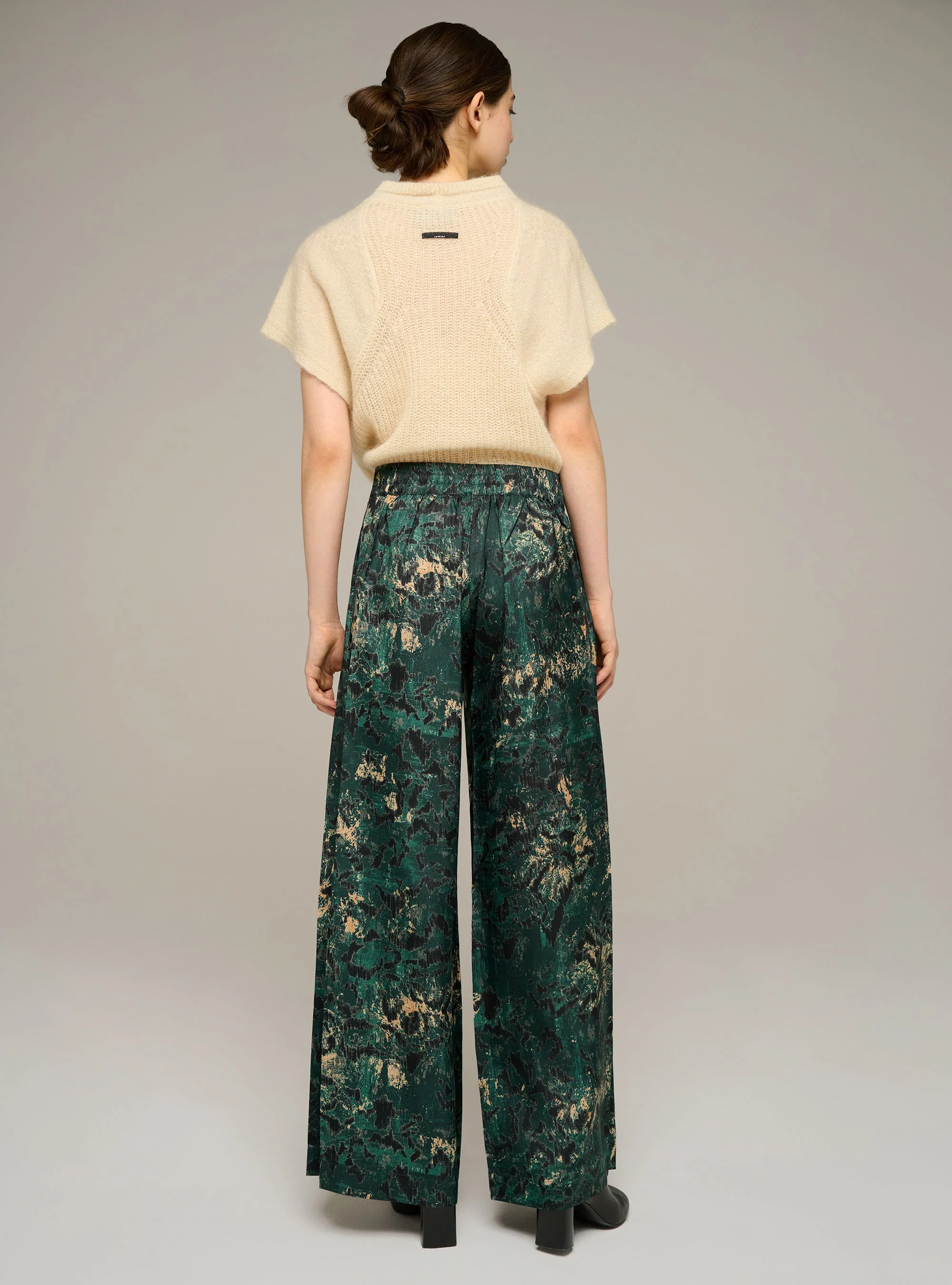Pantalon large imprimé plissé - Image 4