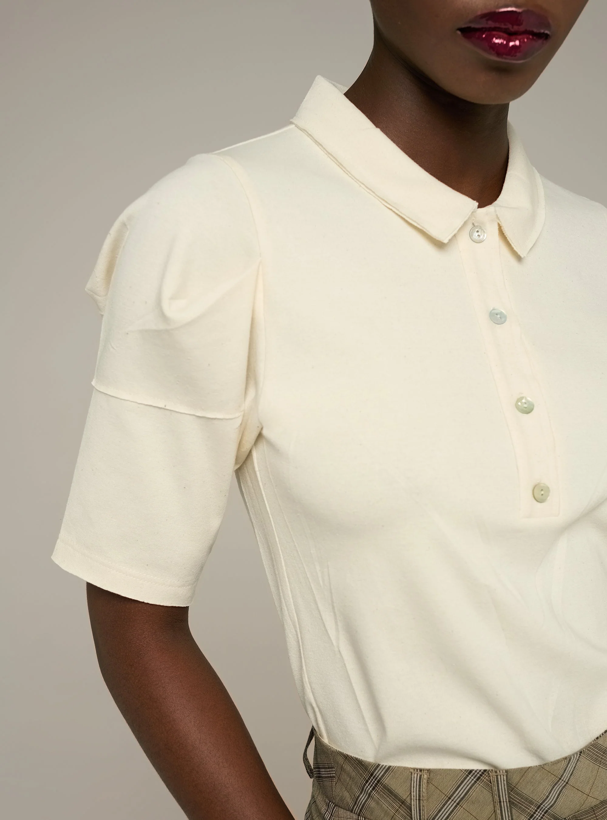 Polo manches courtes imprimé et plissé - Image 3
