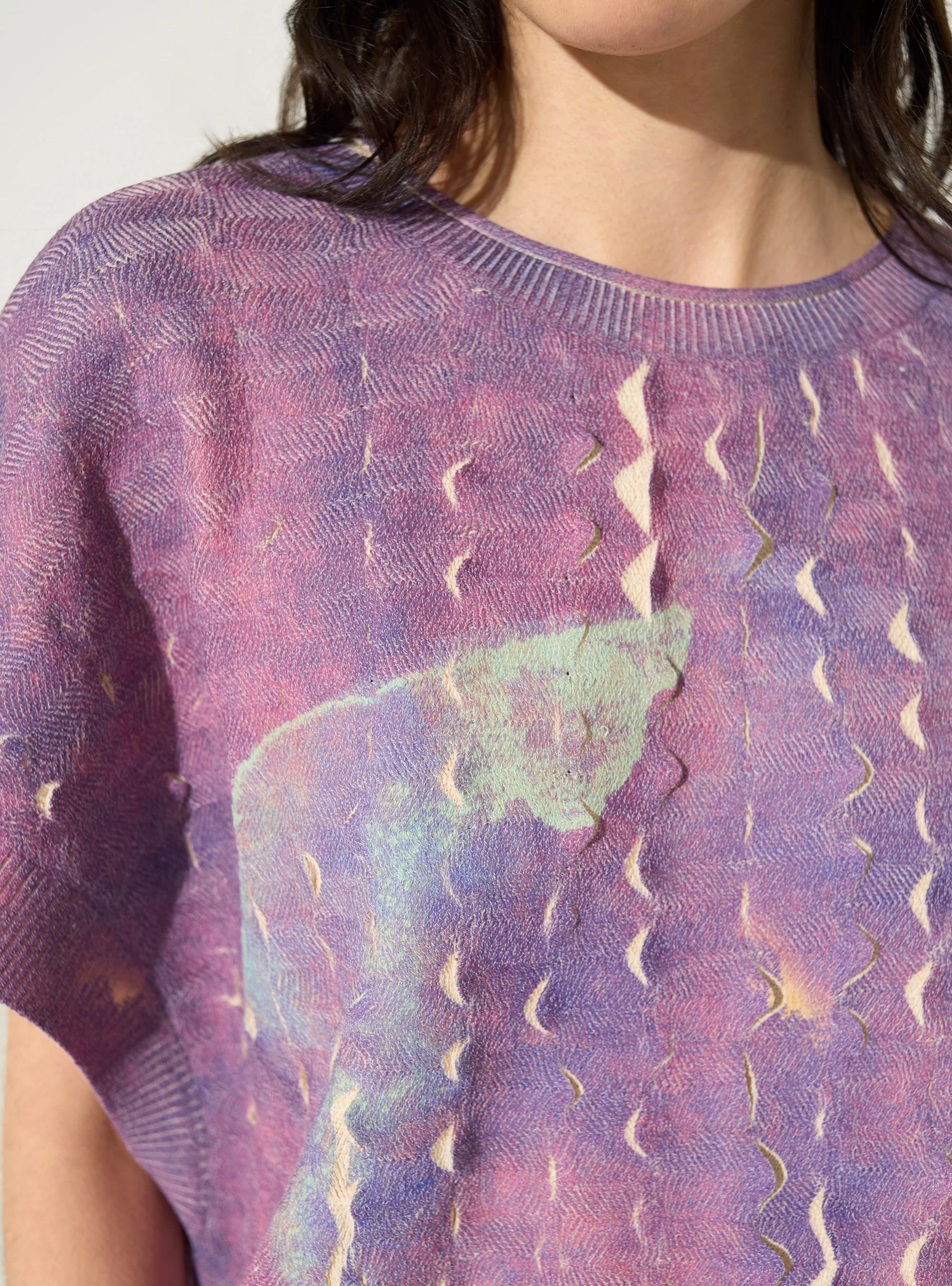 Pull col rond sublimé violet - Image 3