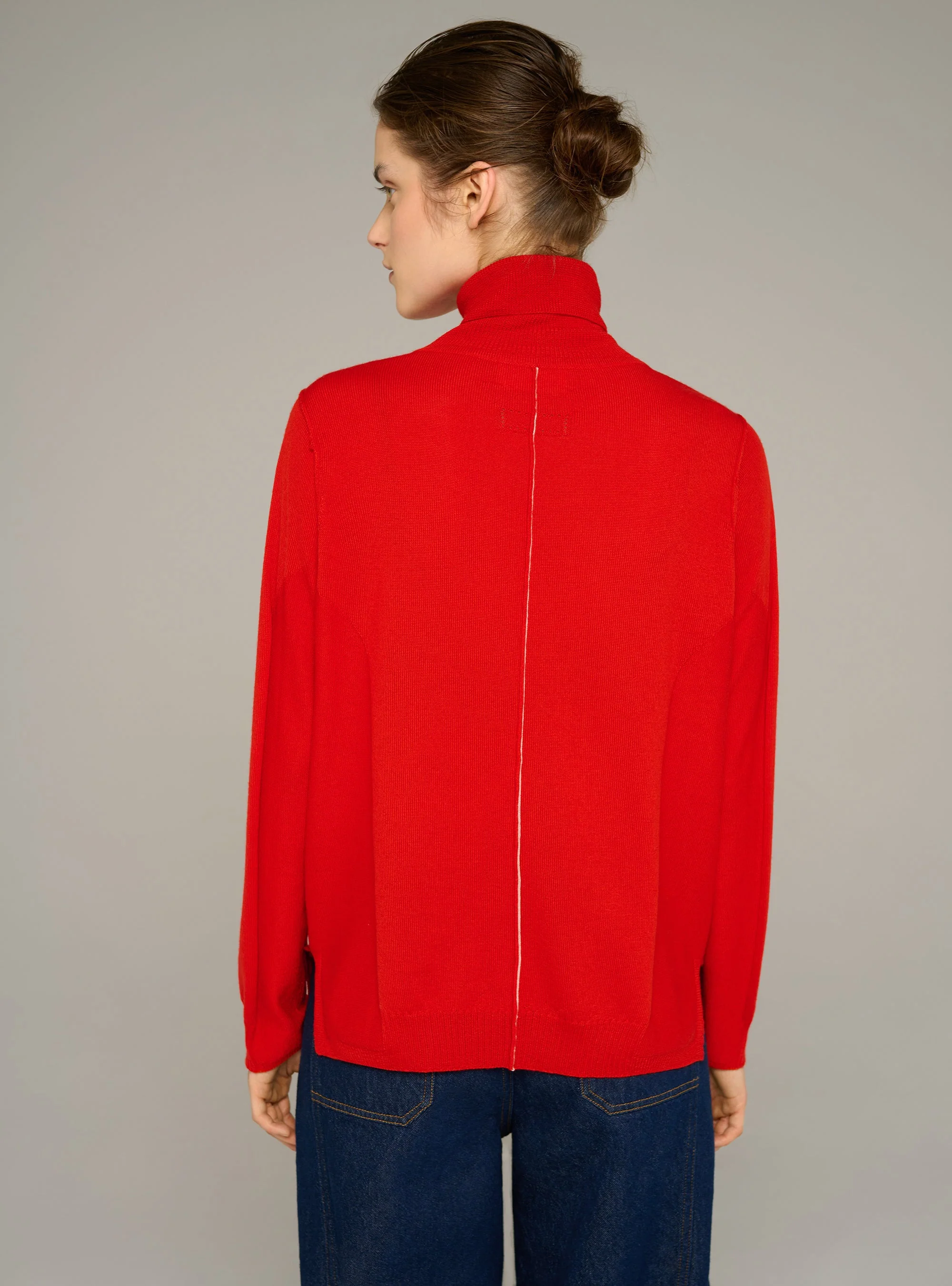 Pull col roulé maille fine en laine - Image 4