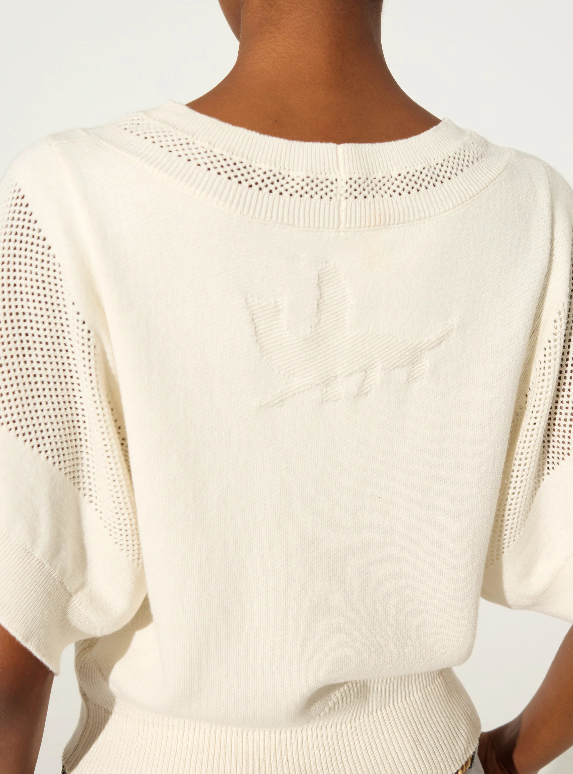 Pull en coton et cachemire écru - Image 4