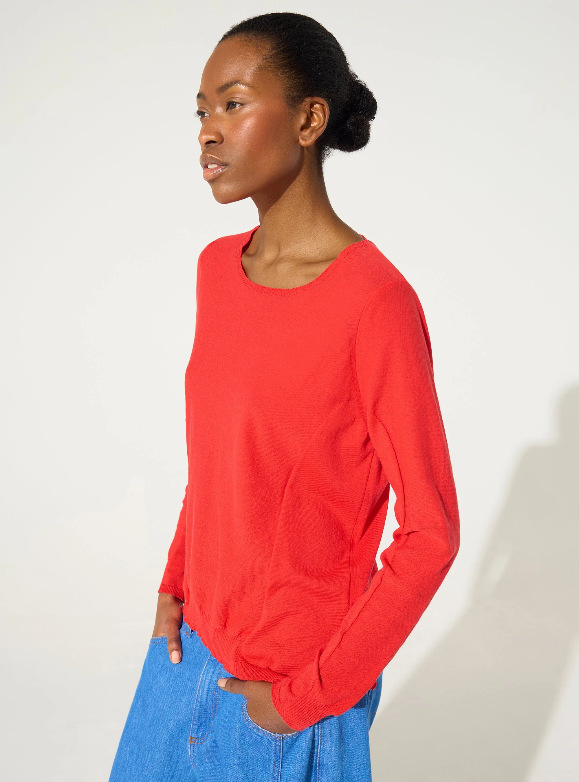 Pull en coton rouge - Image 3