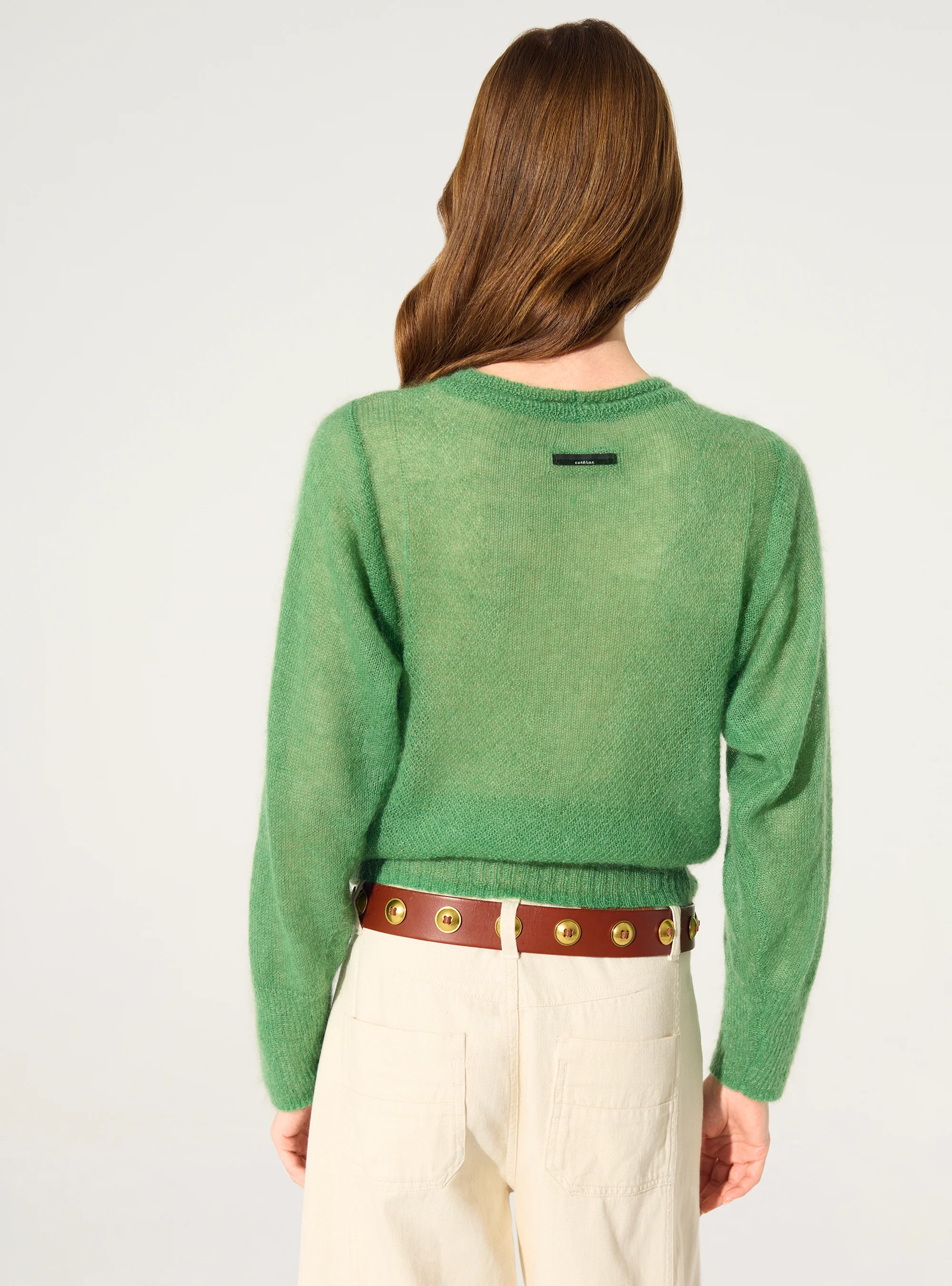 Pull en mohair et laine vert - Image 4
