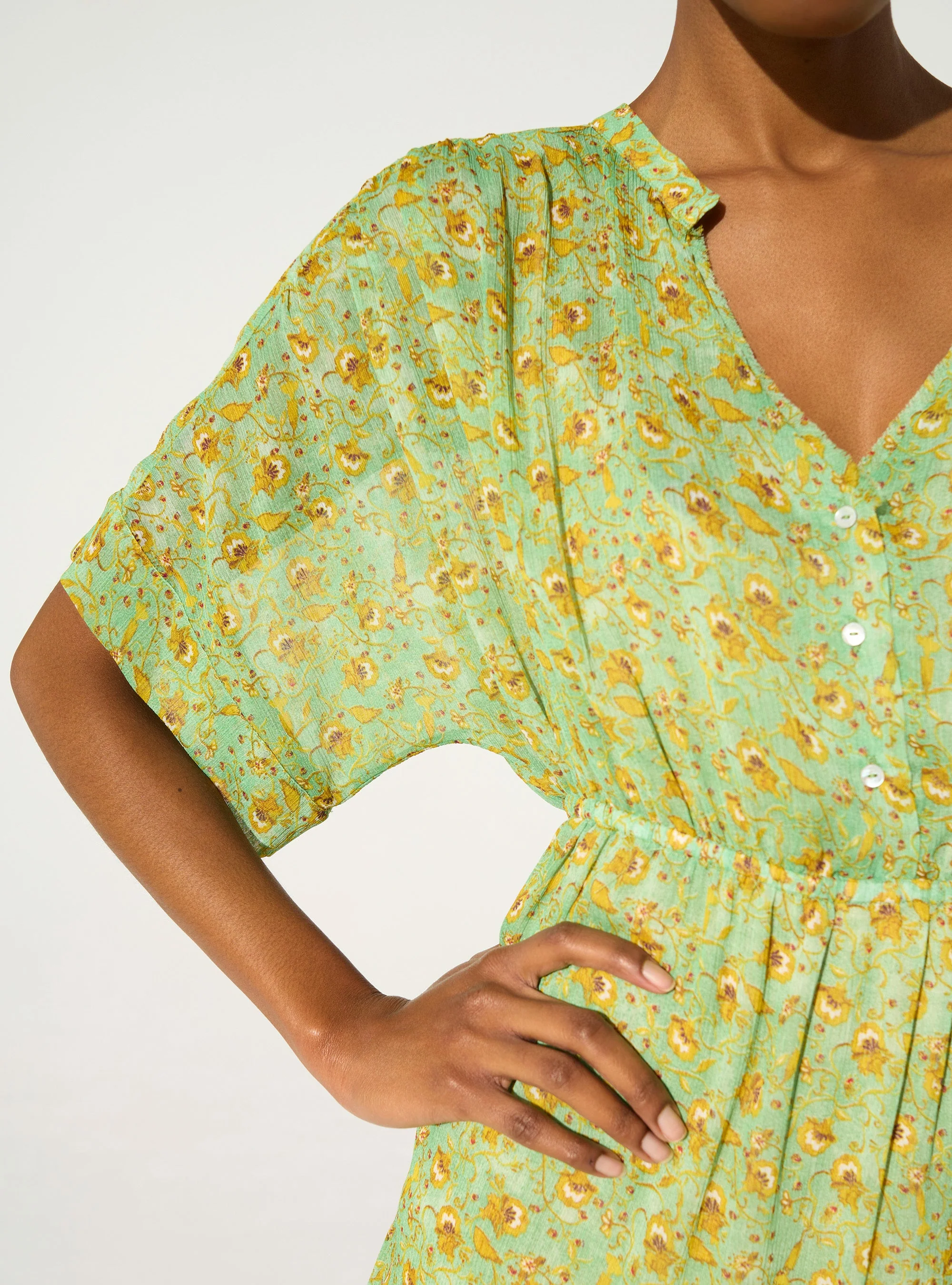 Robe ajustée imprimée vert - Image 4