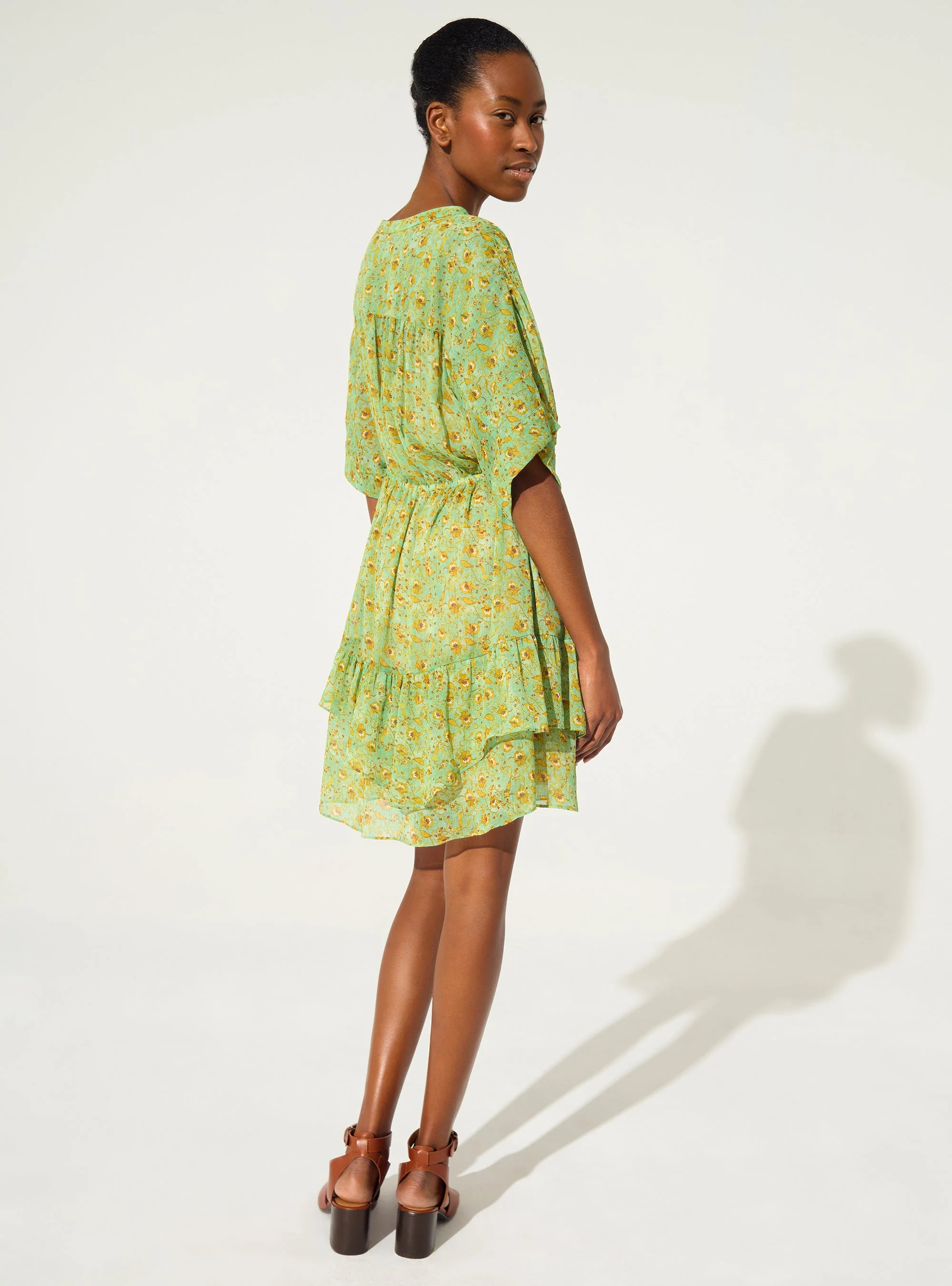 Robe ajustée imprimée vert - Image 6