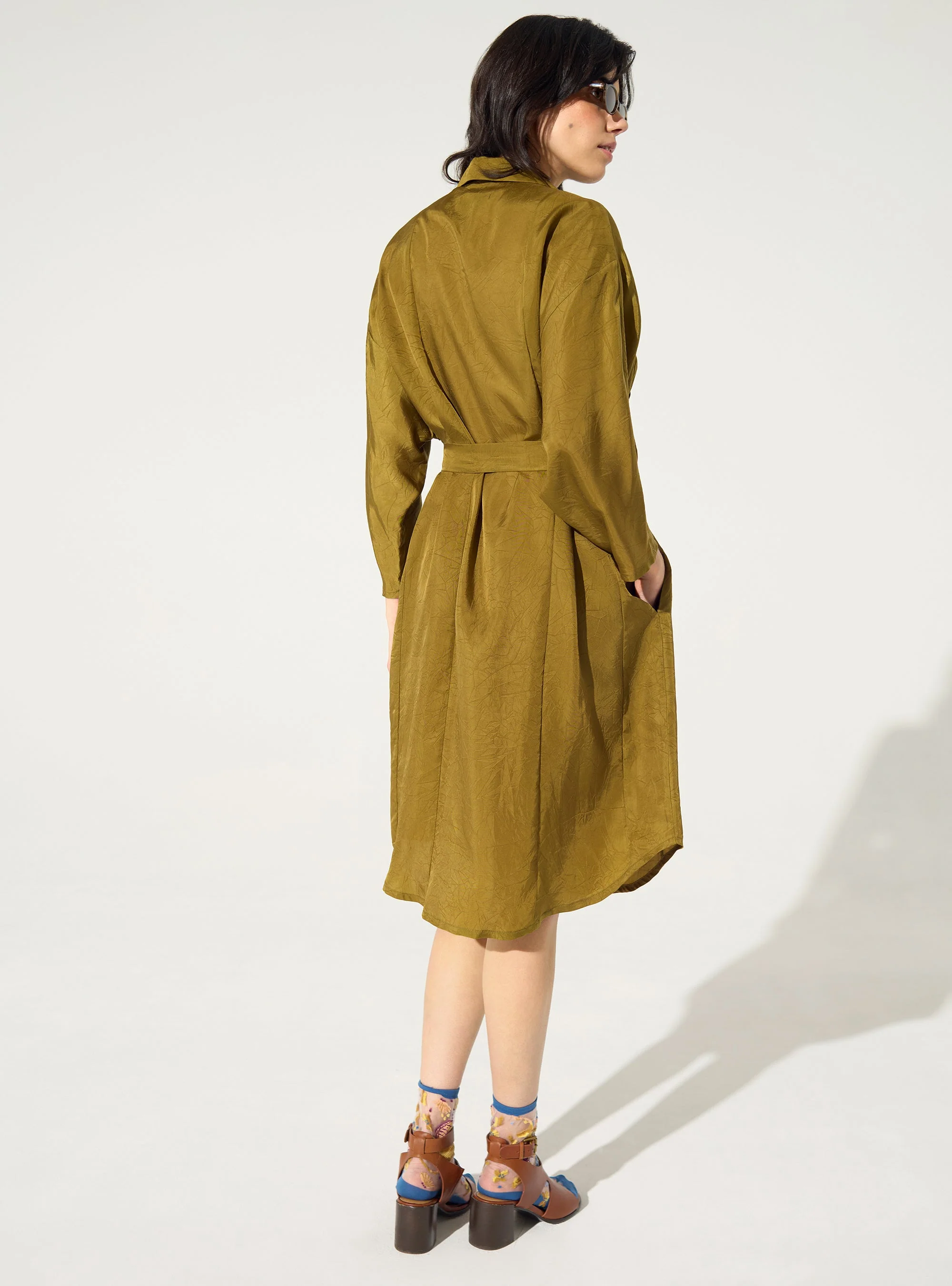 Robe ample en cupro bronze - Image 4