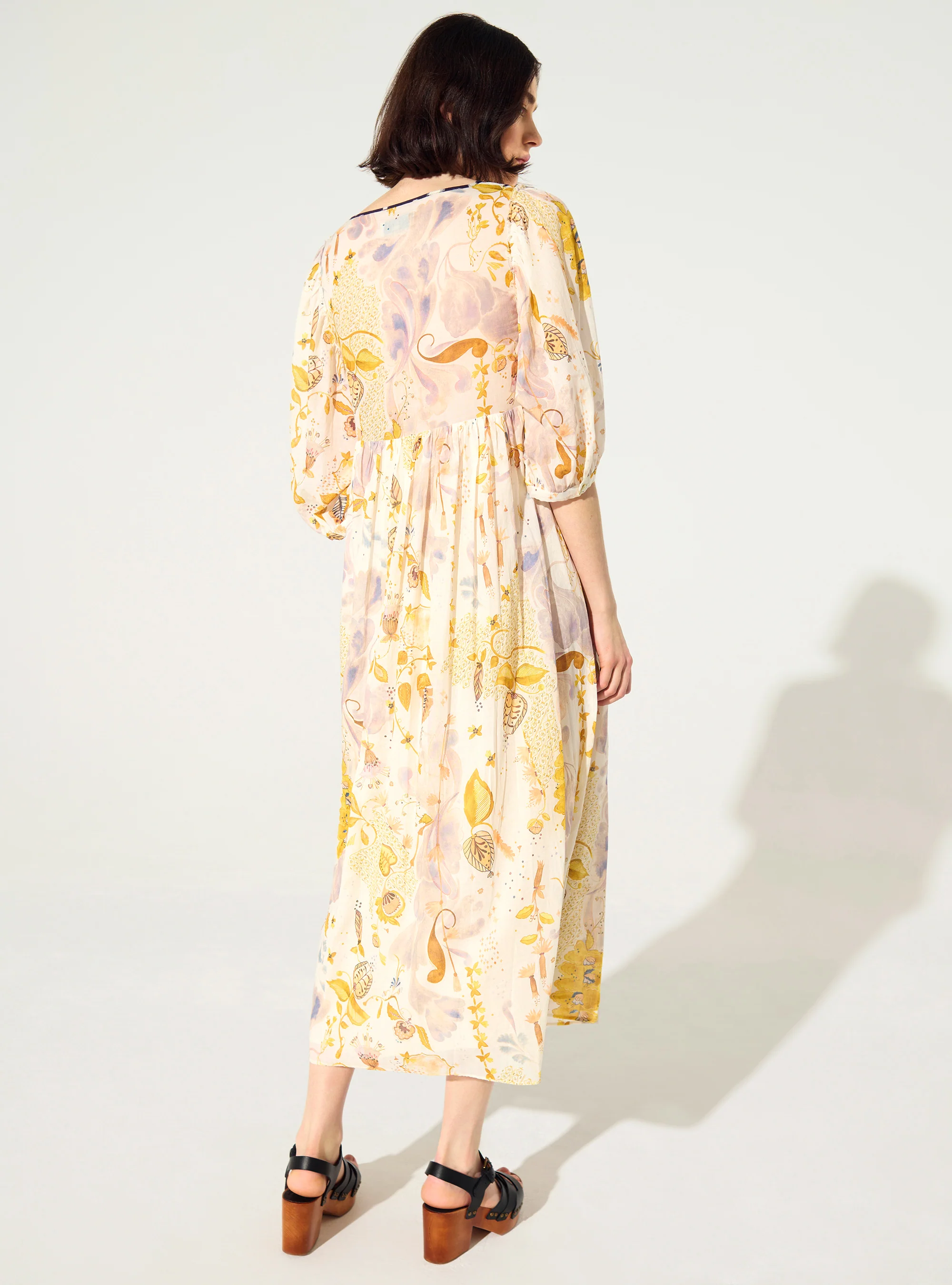Robe ample imprimée en coton blanc - Image 6