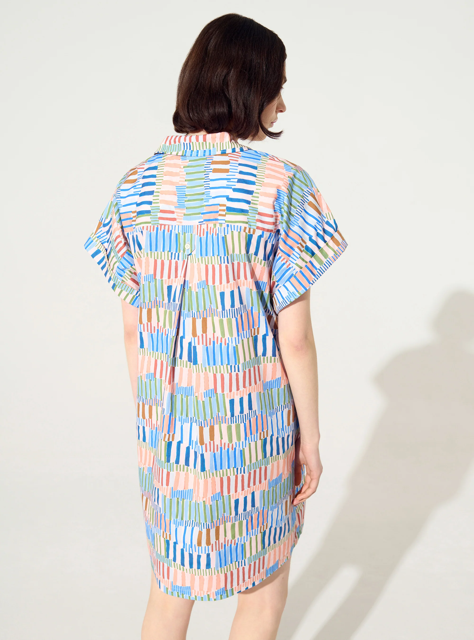 Robe ample imprimée en coton bleu - Image 4