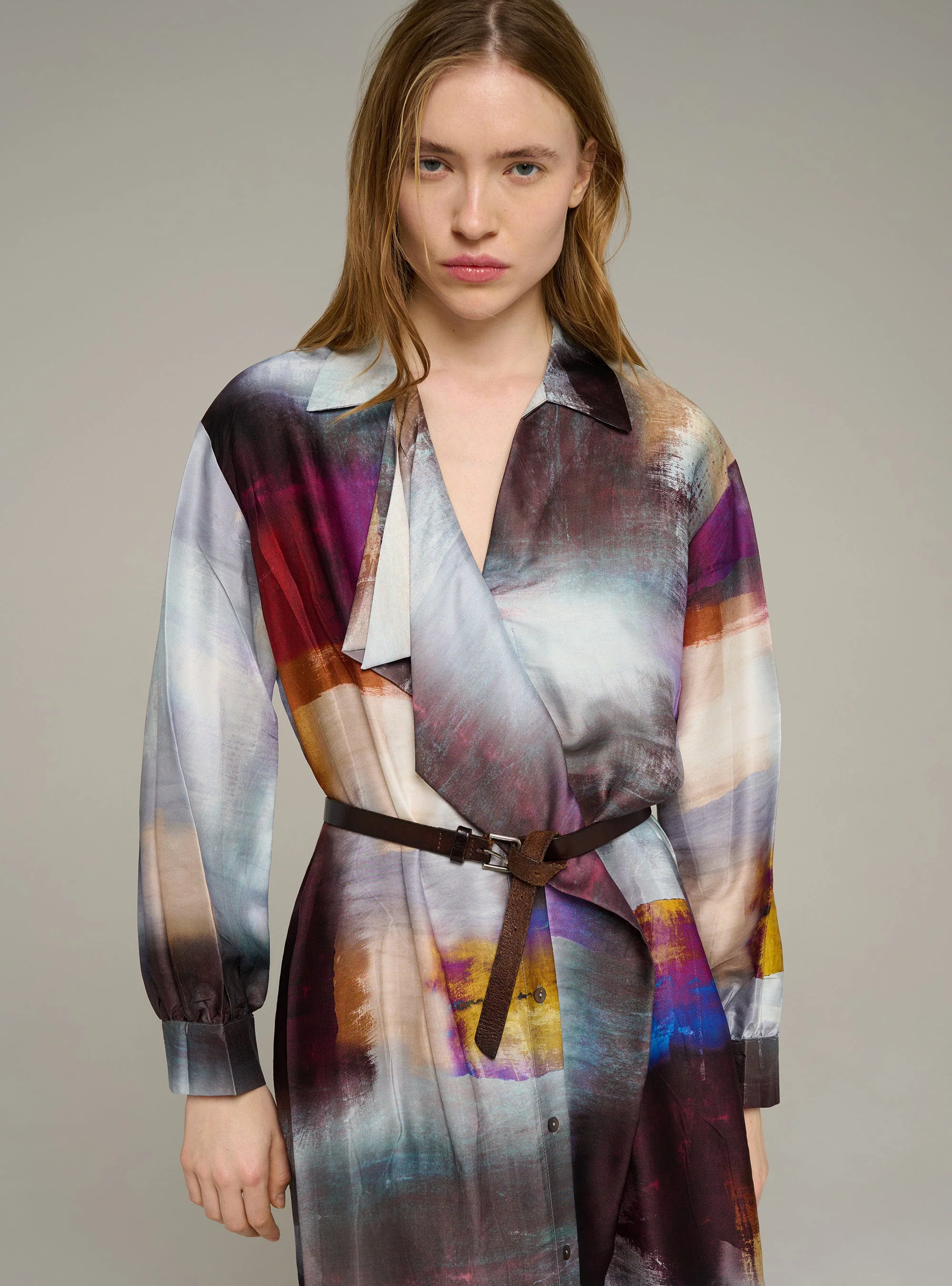 Robe chemise manches longues imprimée - Image 3
