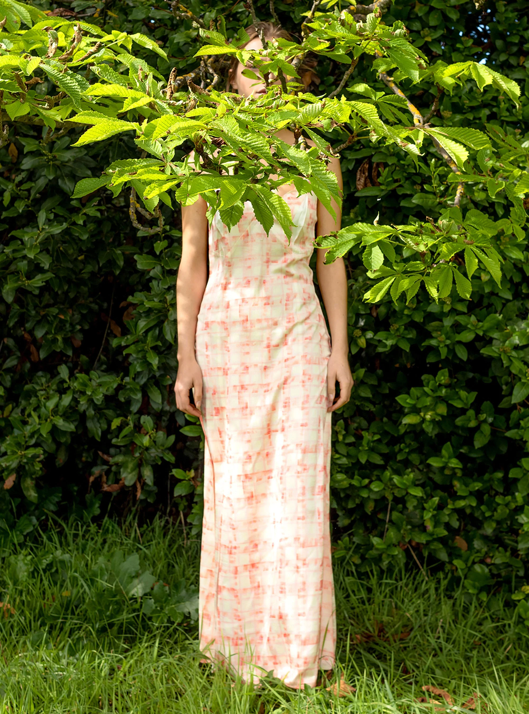 Robe longue imprimée orange
