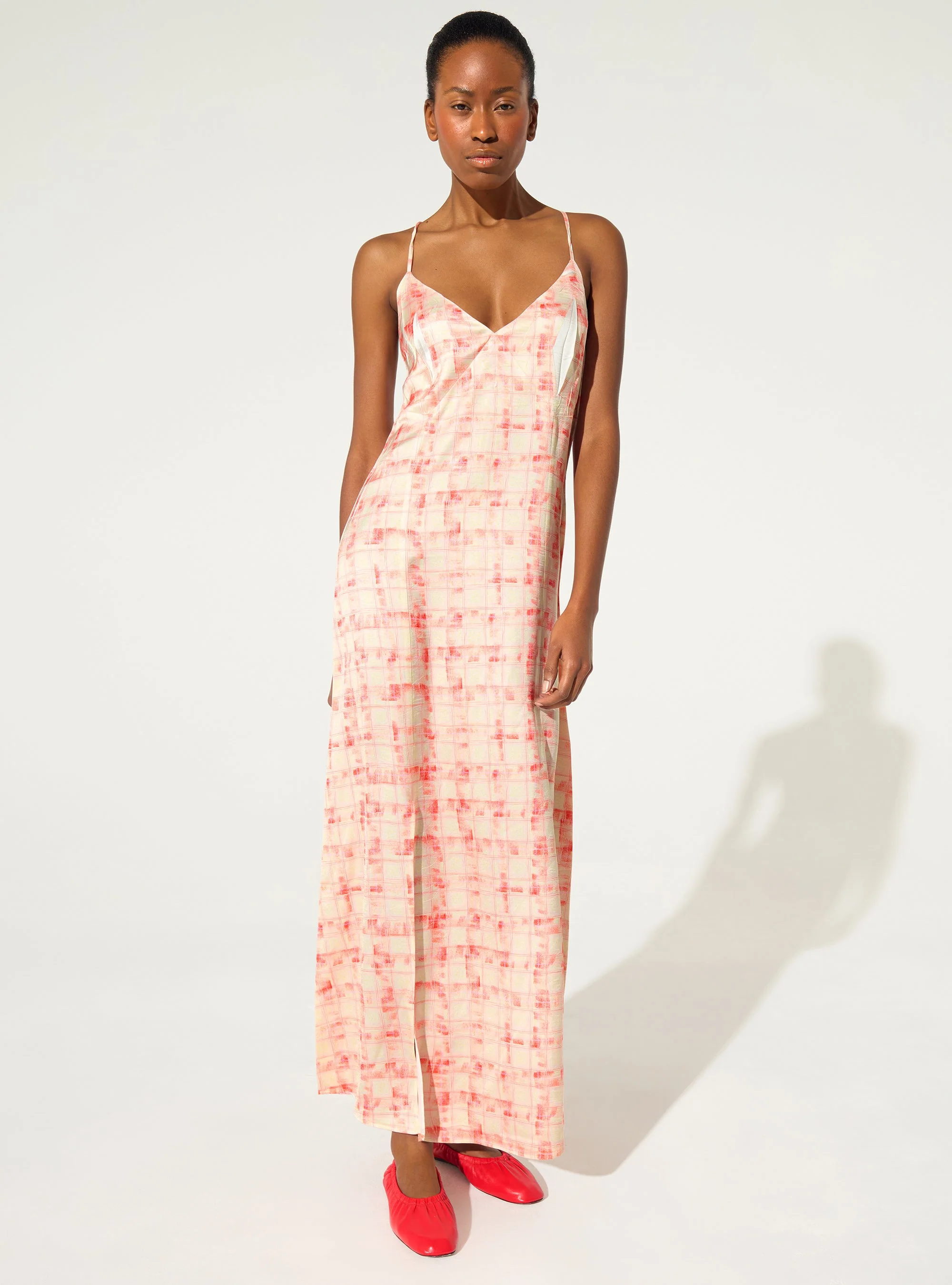 Robe longue imprimée orange - Image 2