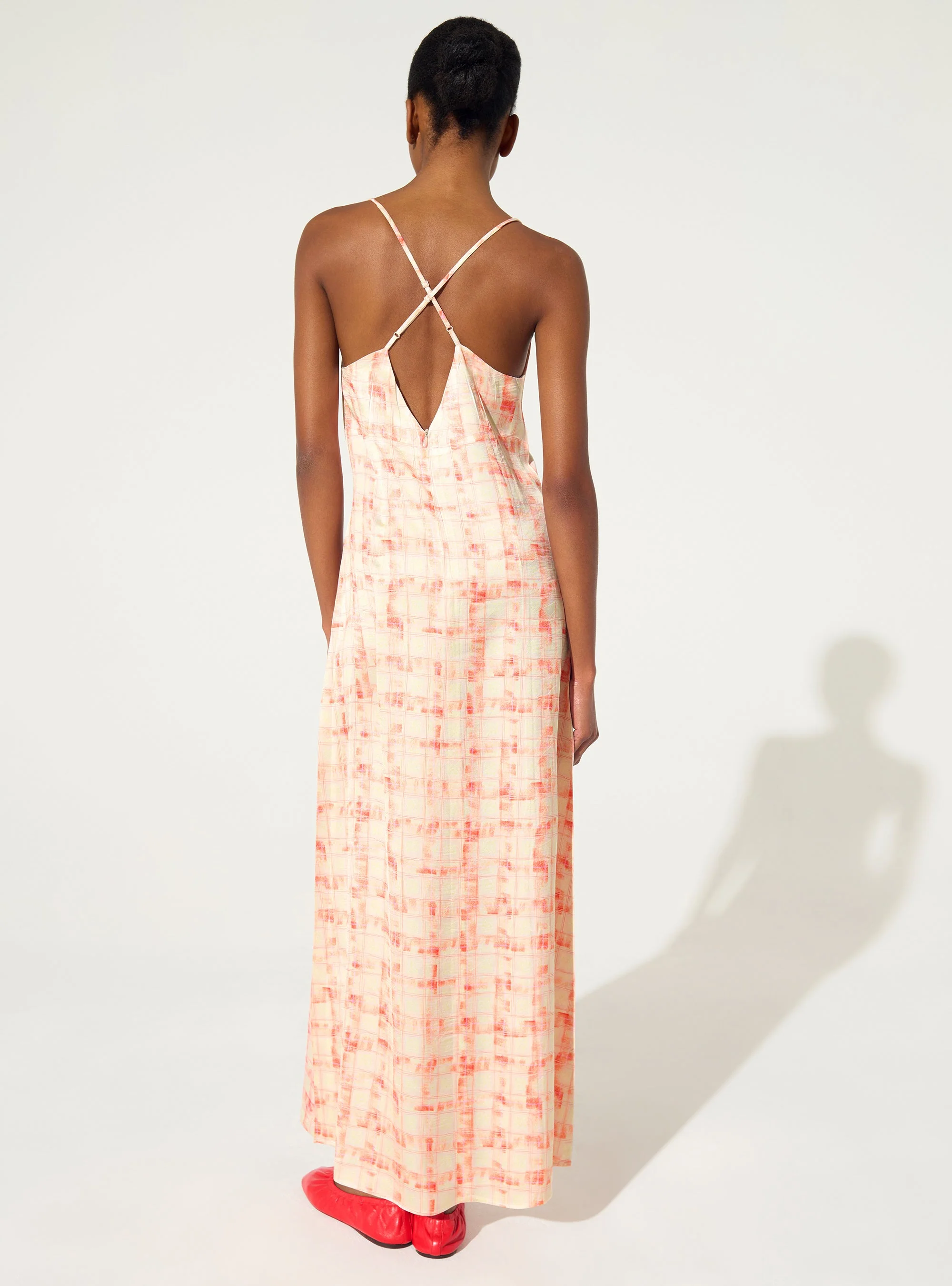 Robe longue imprimée orange - Image 5