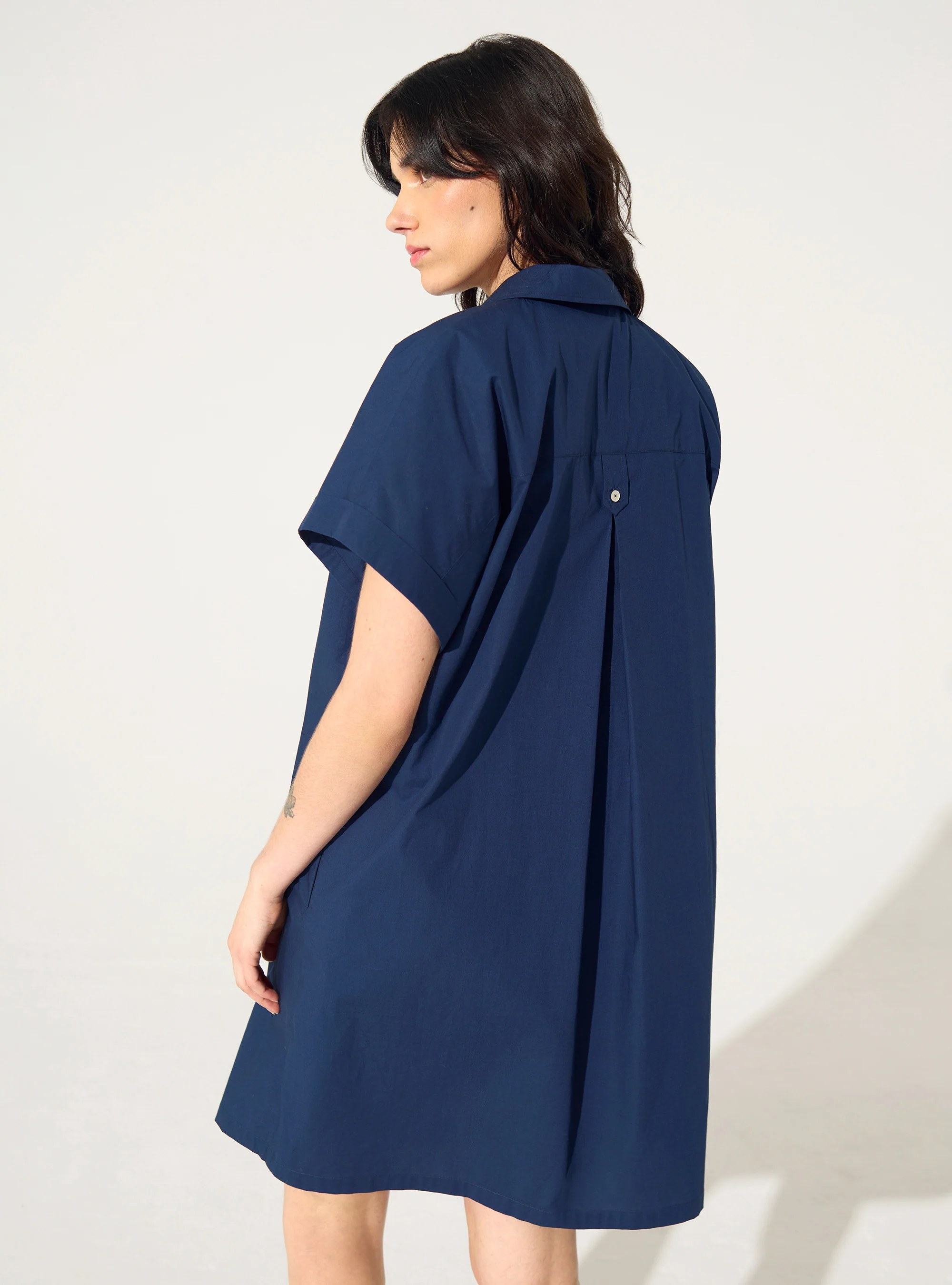 Robe oversize en coton biologique bleu - Image 4