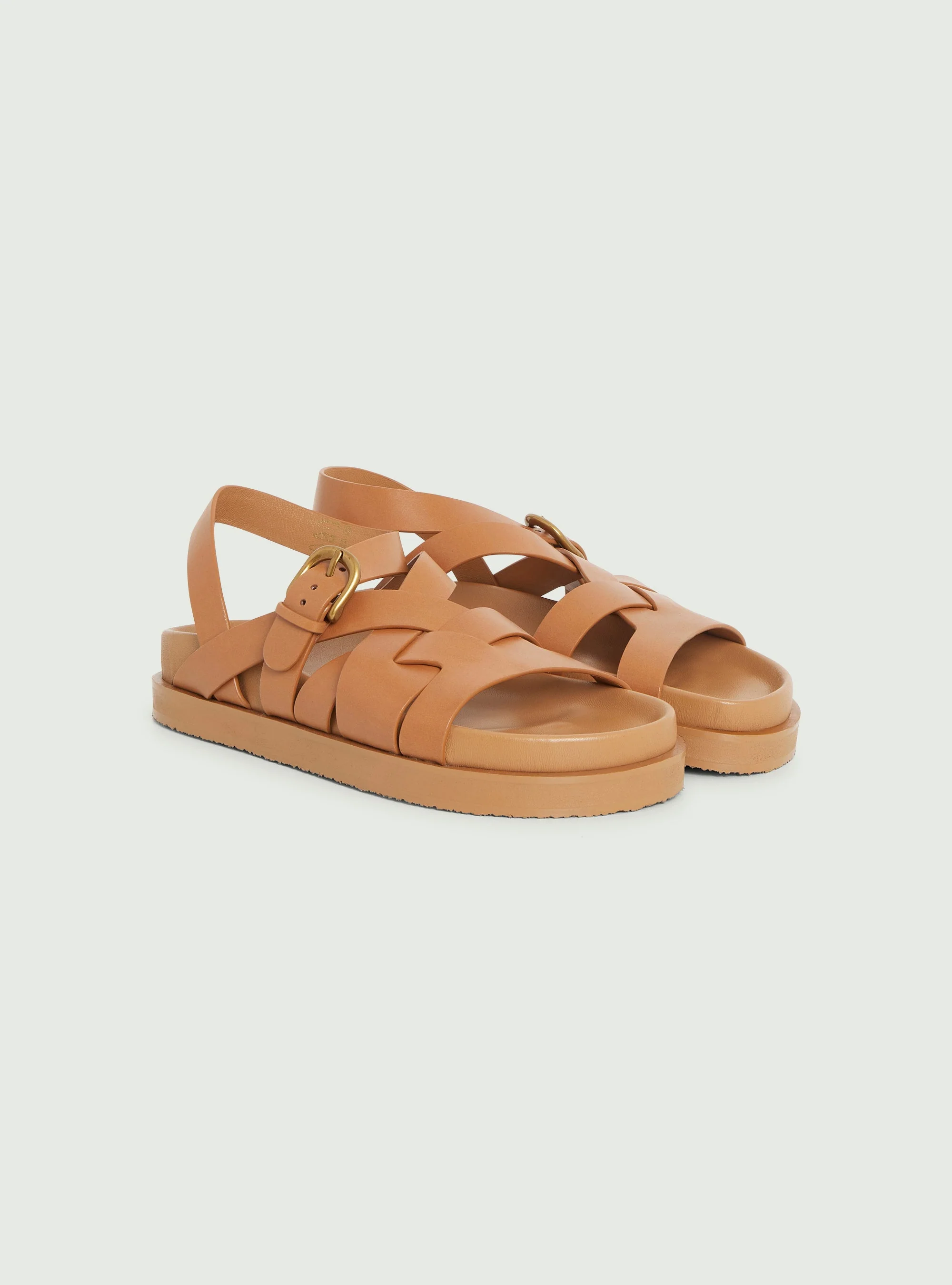 Sandales en cuir marron - Image 3