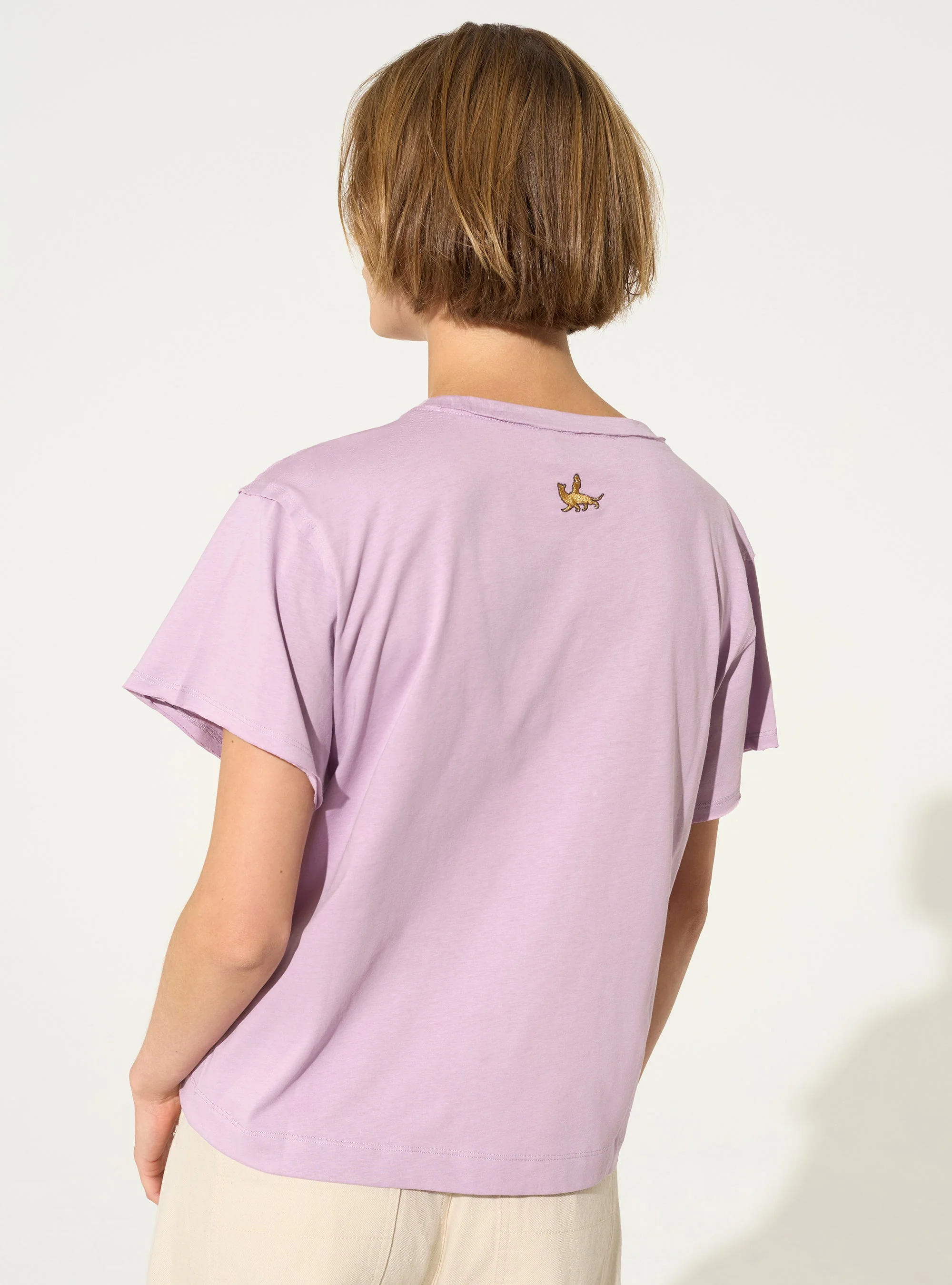 T-shirt en coton biologique violet - Image 3